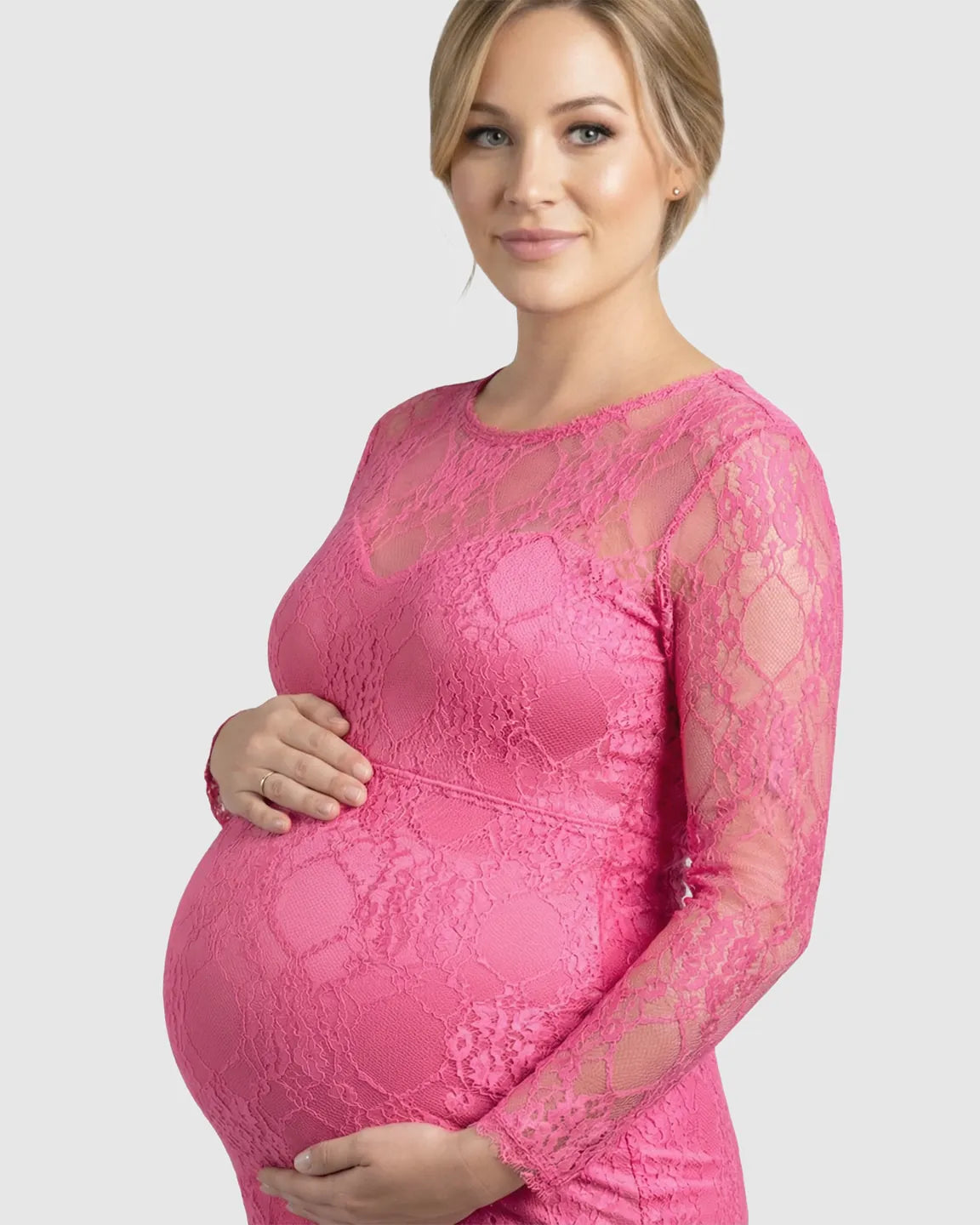 Sheer Lace Trumpet Maternity Photoshoot Gown