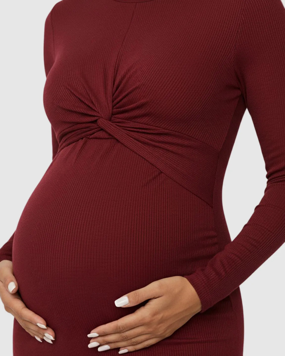 Twist-Front Bodycon Maternity Short Dress