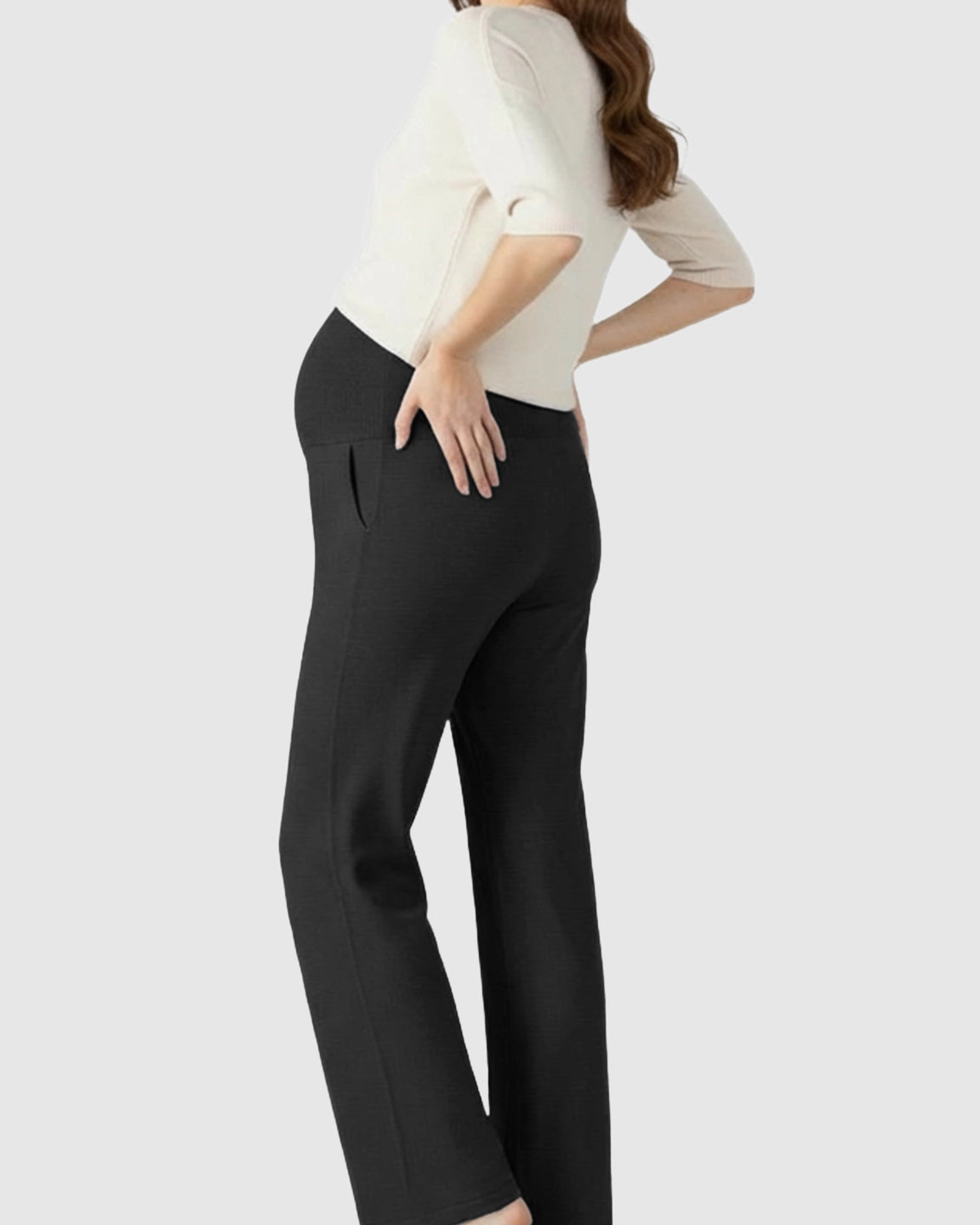Over The Belly Wide-Leg Maternity Trouser