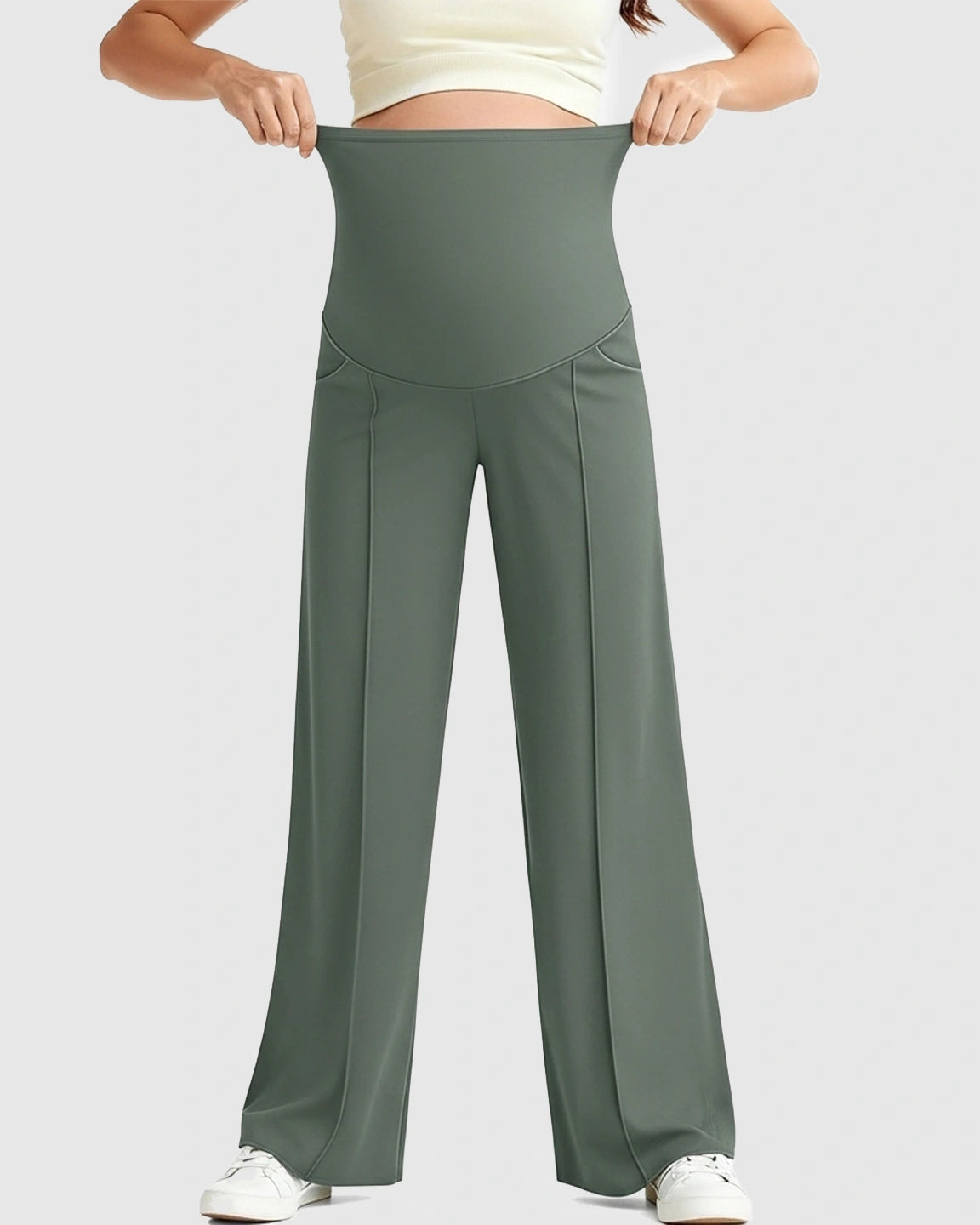 High Waist Maternity Pants With Relaxed Fit