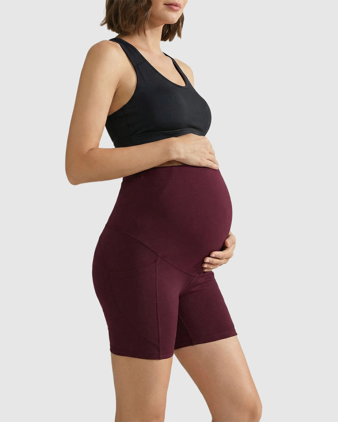 High-Waist Supportive Maternity Shorts
