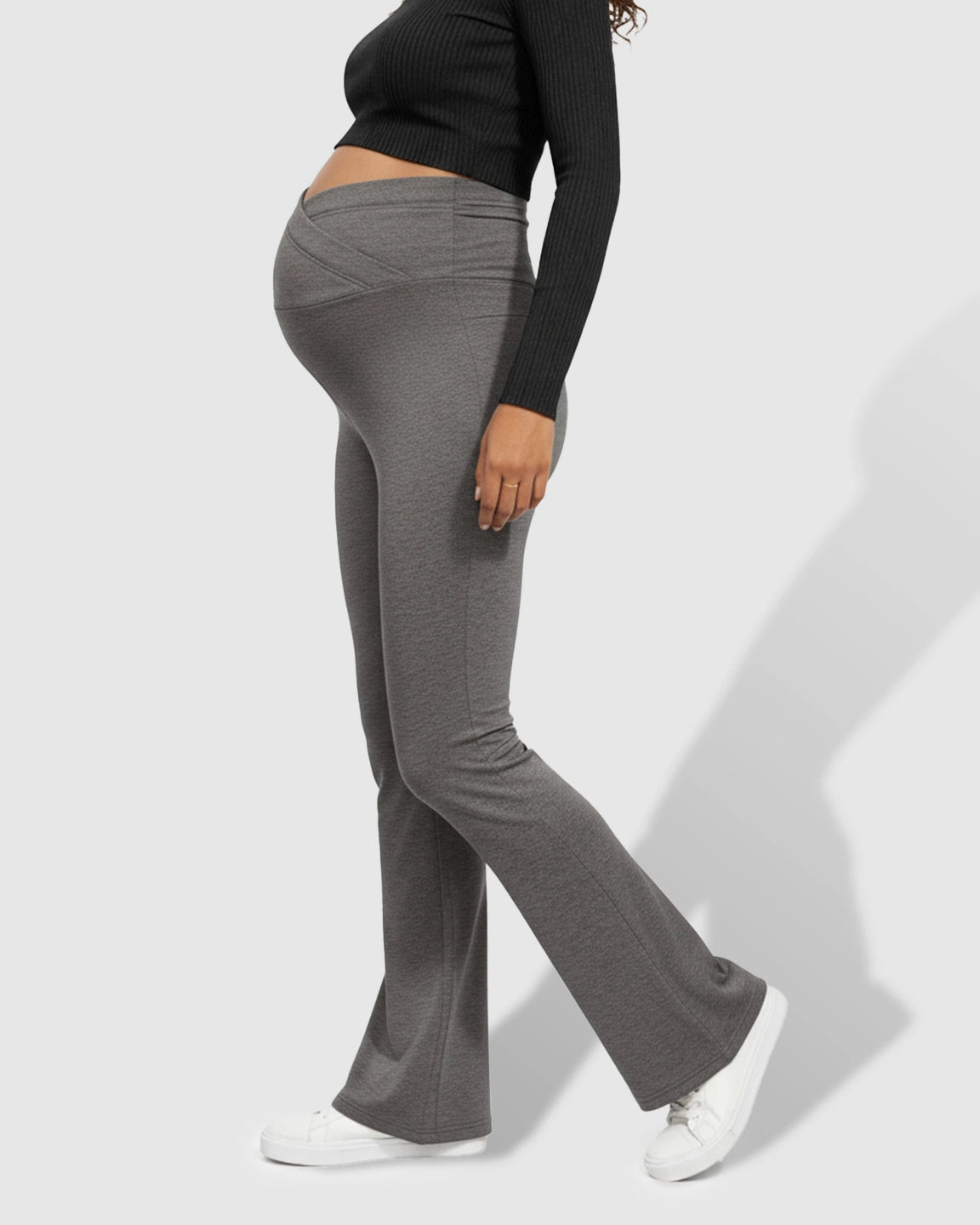 Crossed Waistband Flared Maternity Pants