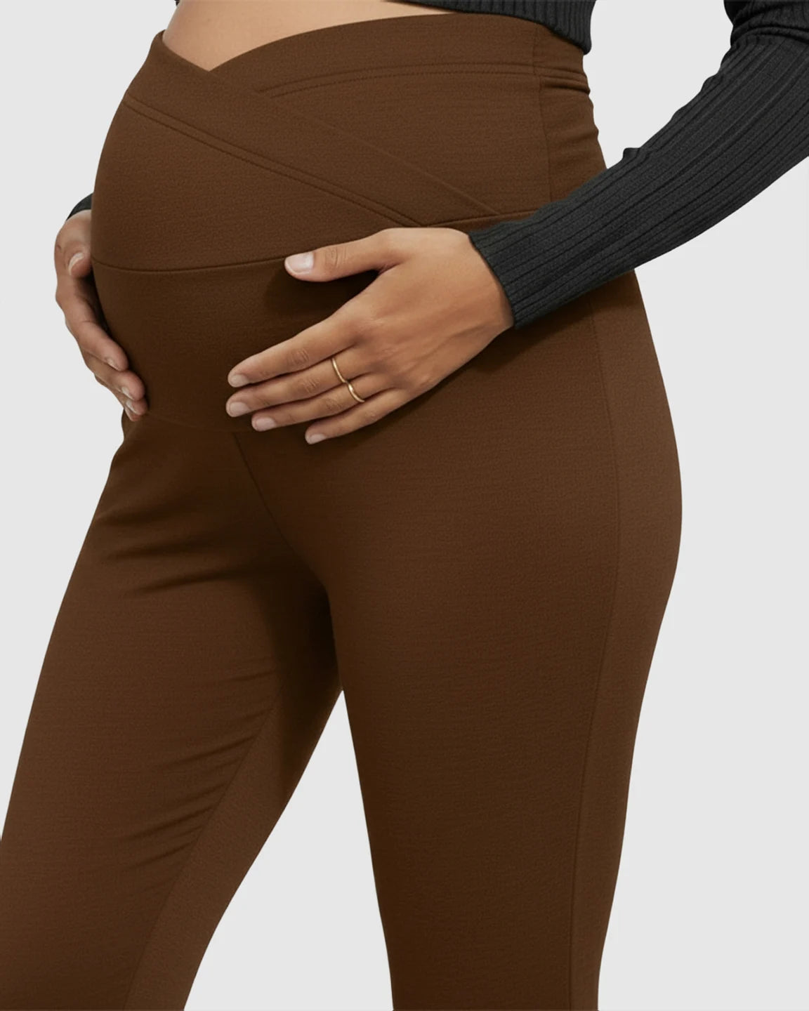 Crossed Waistband Flared Maternity Pants