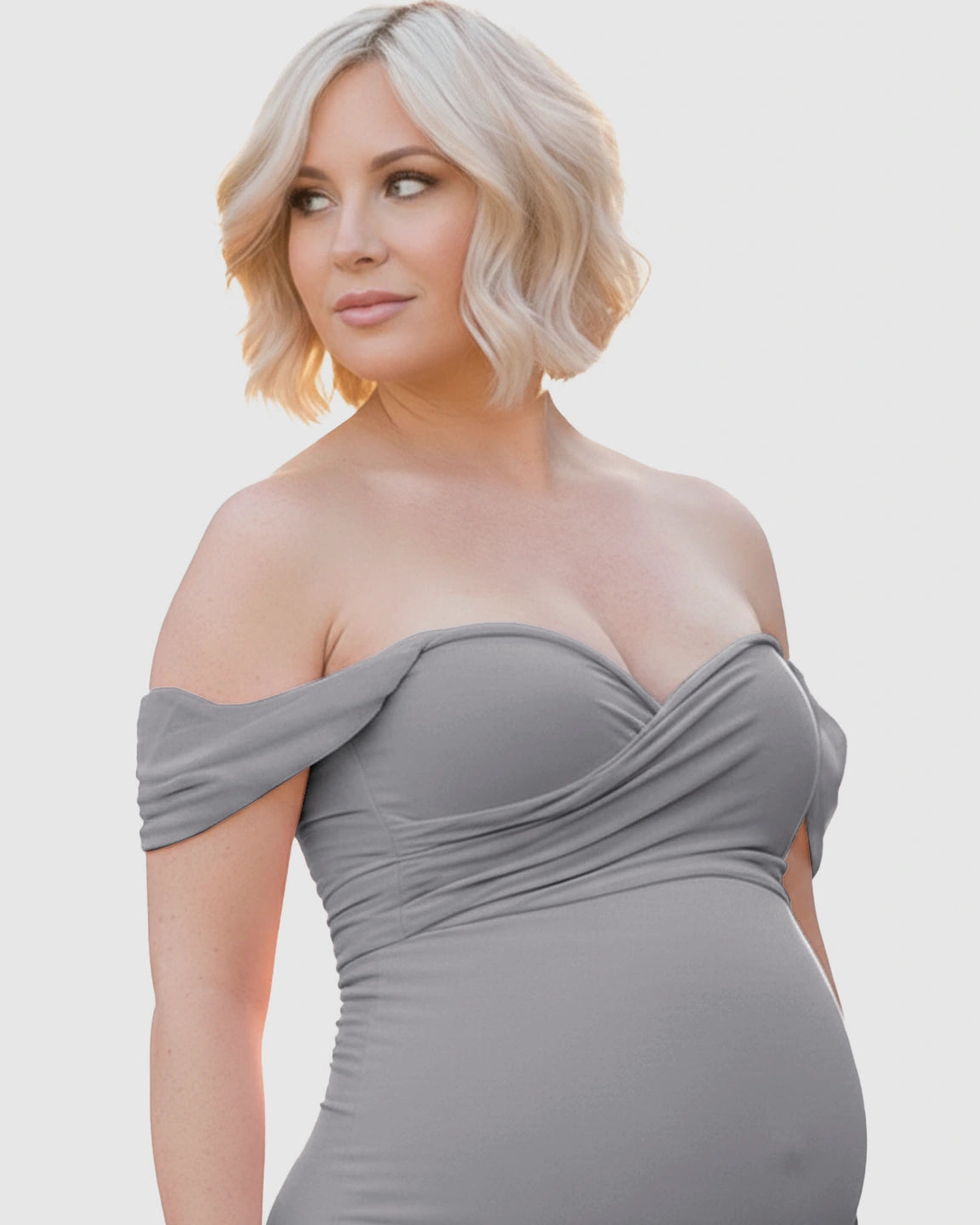 Off-Shoulder Mermaid Maternity Photoshoot Gown