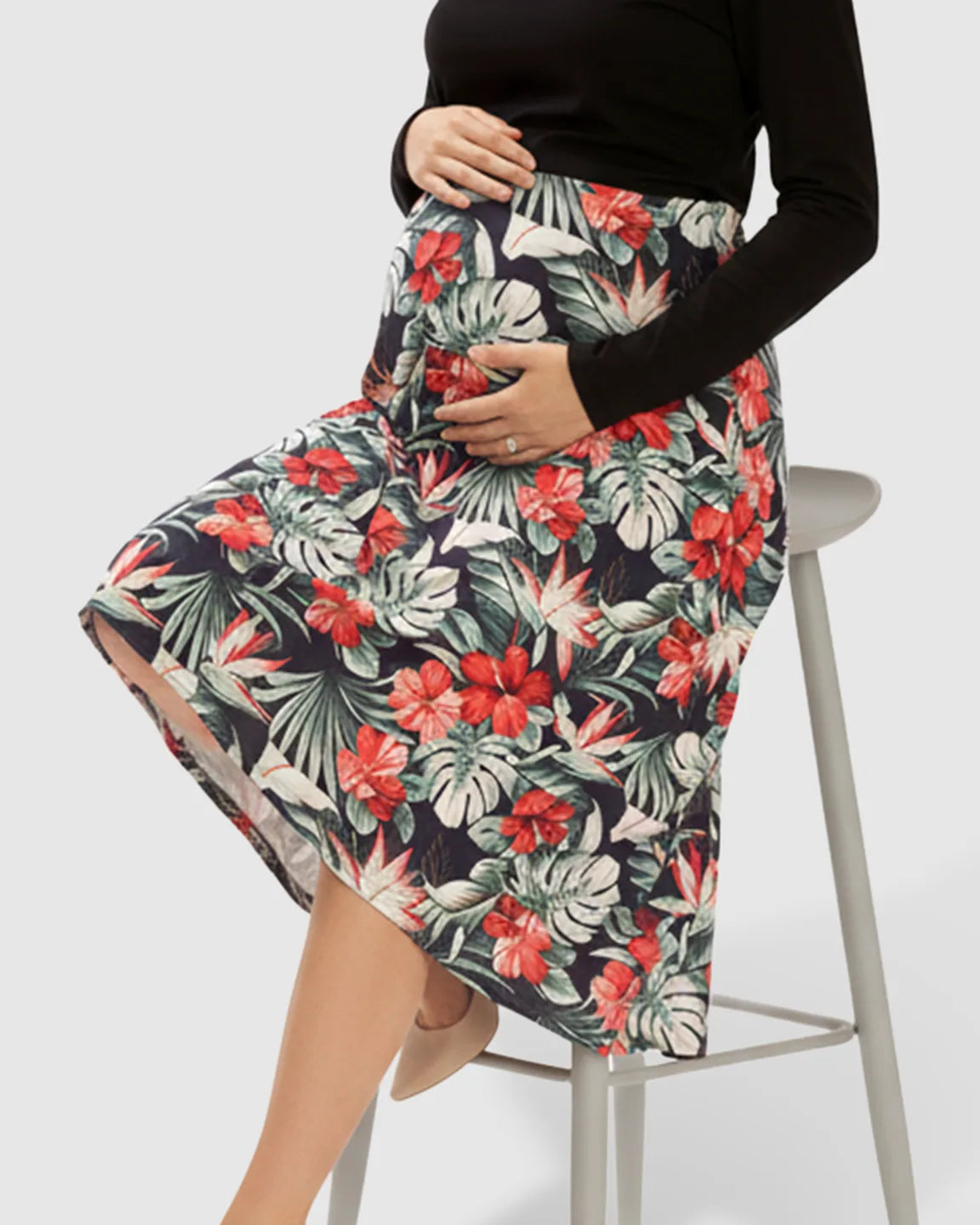 Two-Piece Floral Nursing & Maternity Maxi Dress