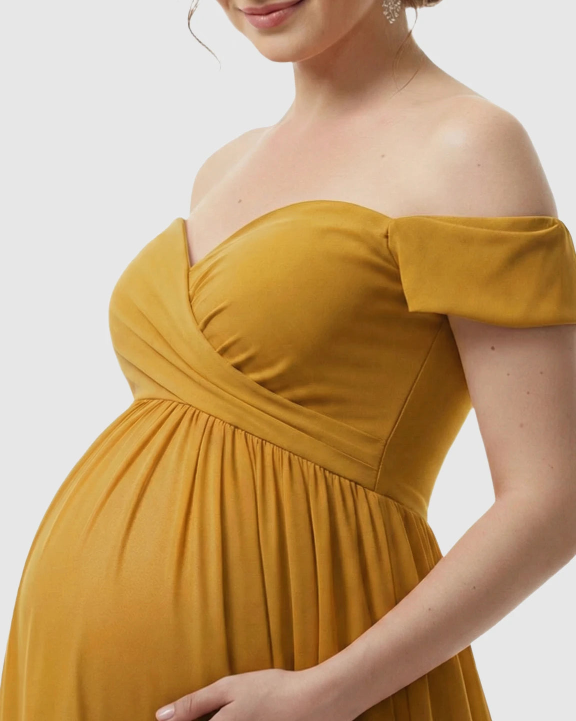 Off-Shoulder Dreamy Maternity Photography Gown