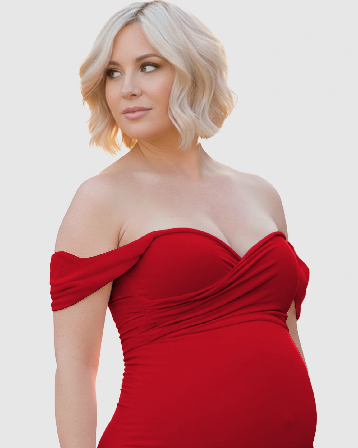 Off-Shoulder Mermaid Maternity Photoshoot Gown