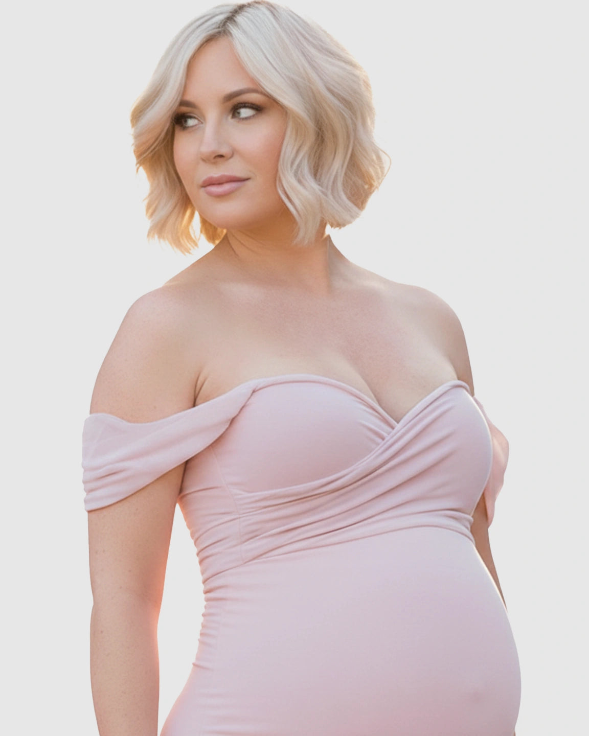 Off-Shoulder Mermaid Maternity Photoshoot Gown