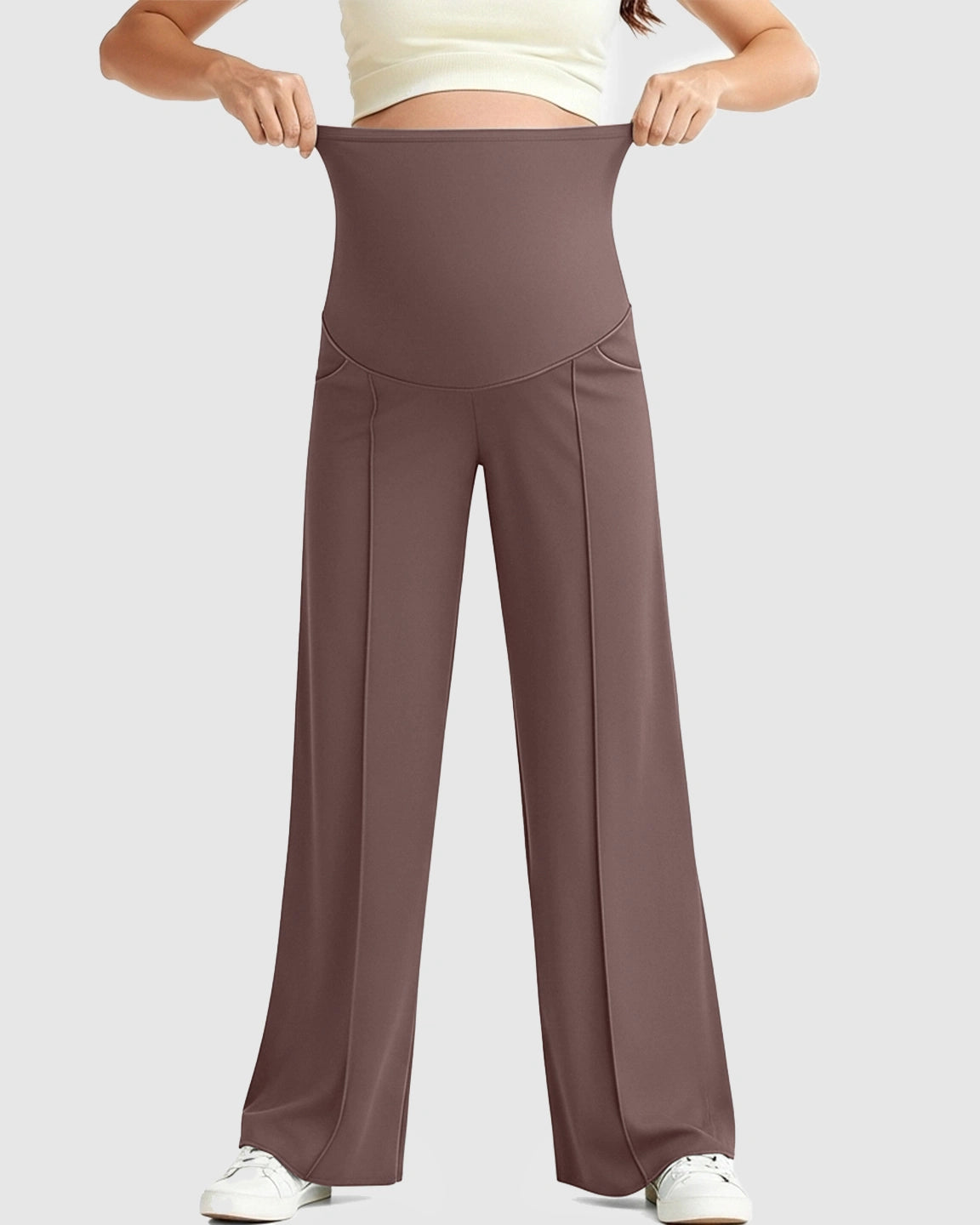 High Waist Maternity Pants With Relaxed Fit