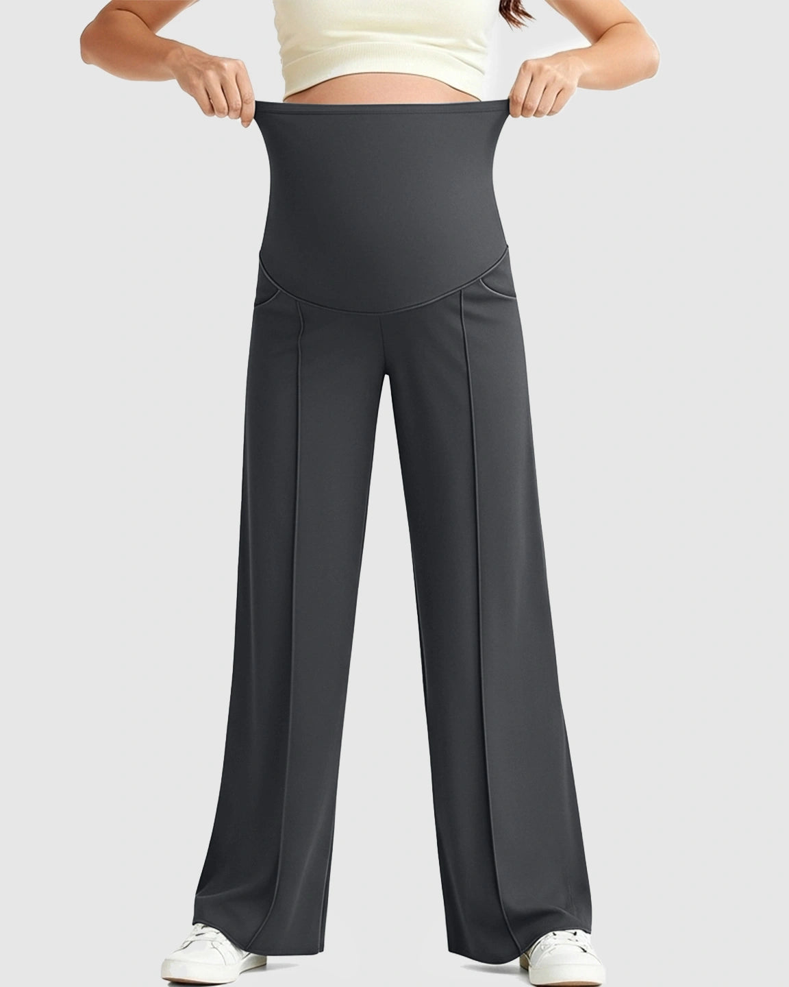 High Waist Maternity Pants With Relaxed Fit