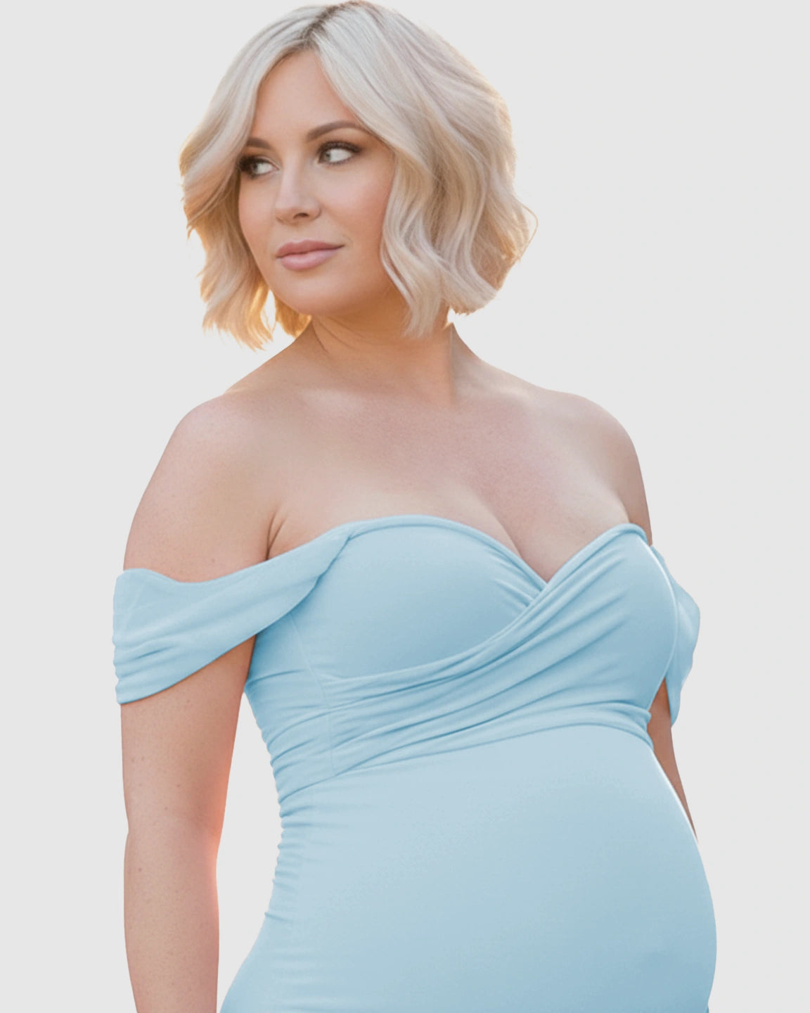 Off-Shoulder Mermaid Maternity Photoshoot Gown
