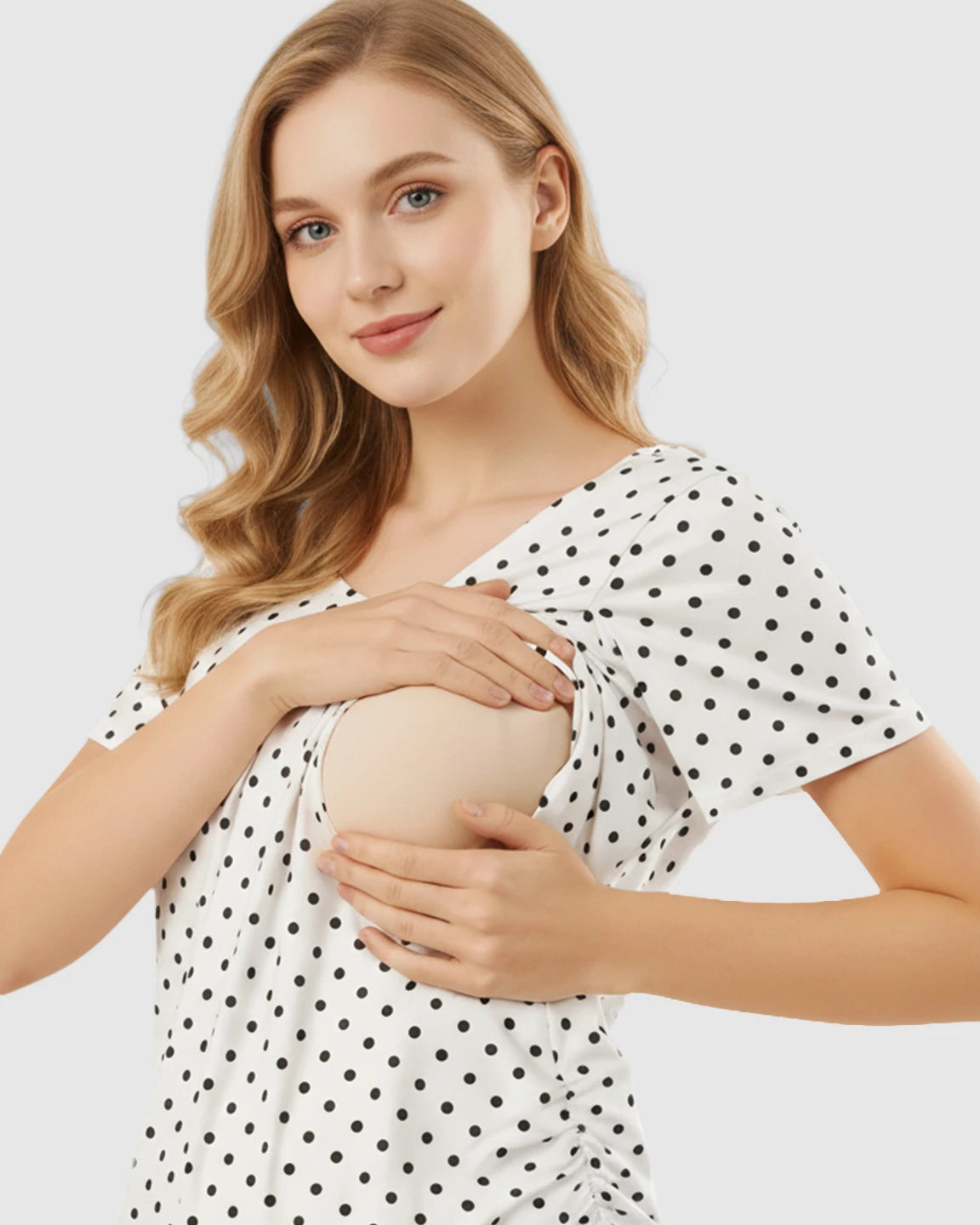 Hidden Nursing Access Polka Dot Maternity Lounge Set