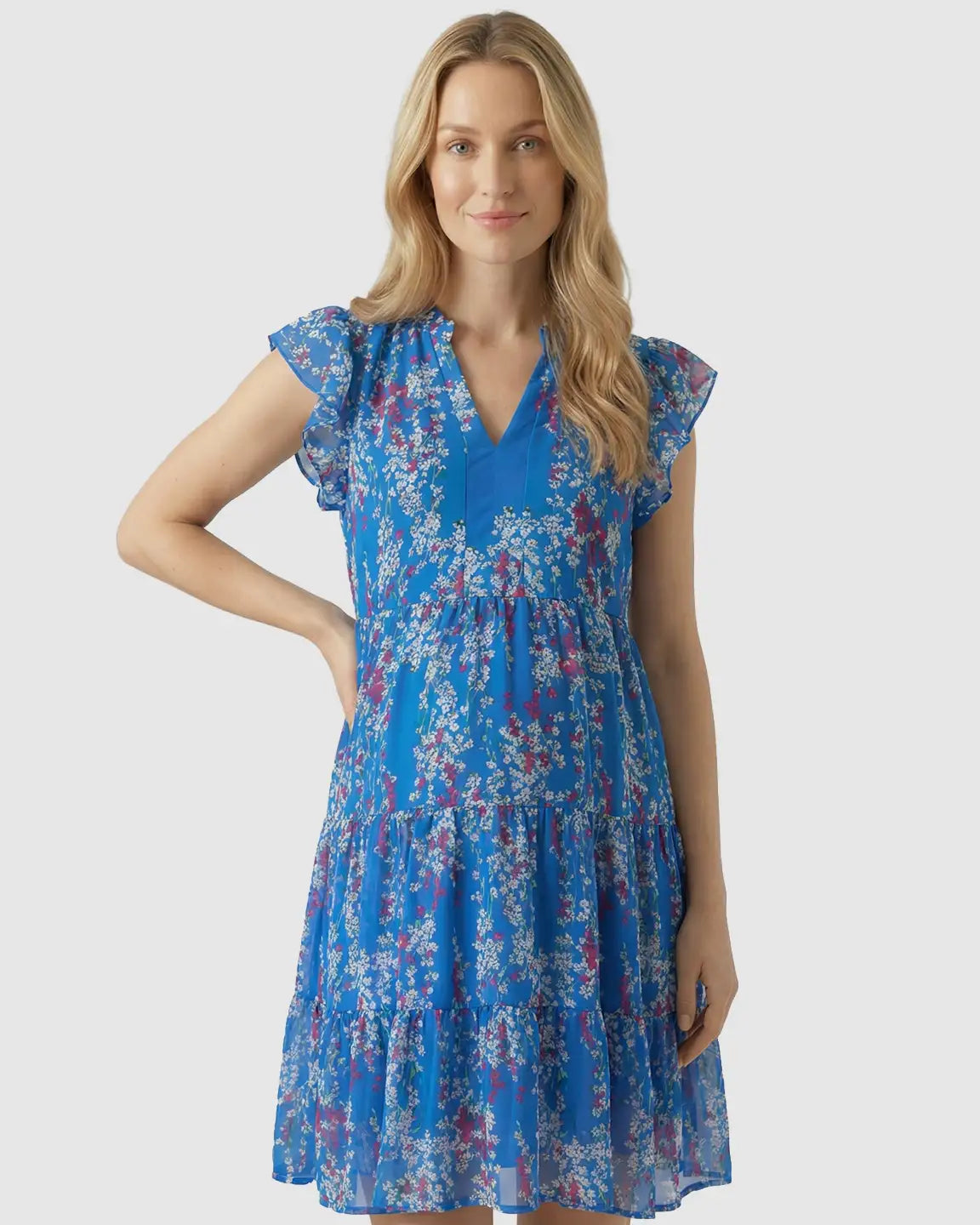 Floral V-neck A-Line Maternity Dress