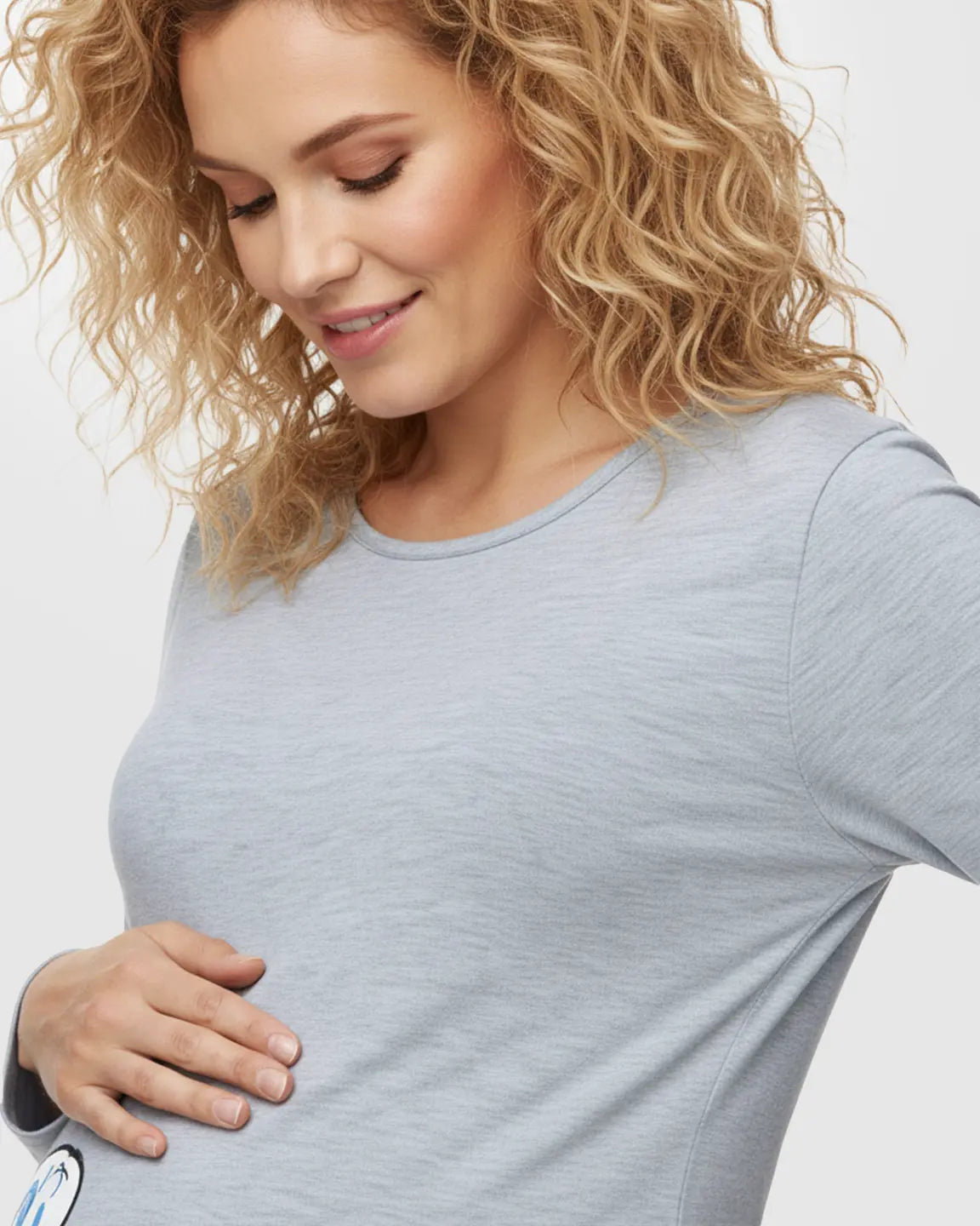 Slim Fit Side Ruched Long Sleeve Maternity Top