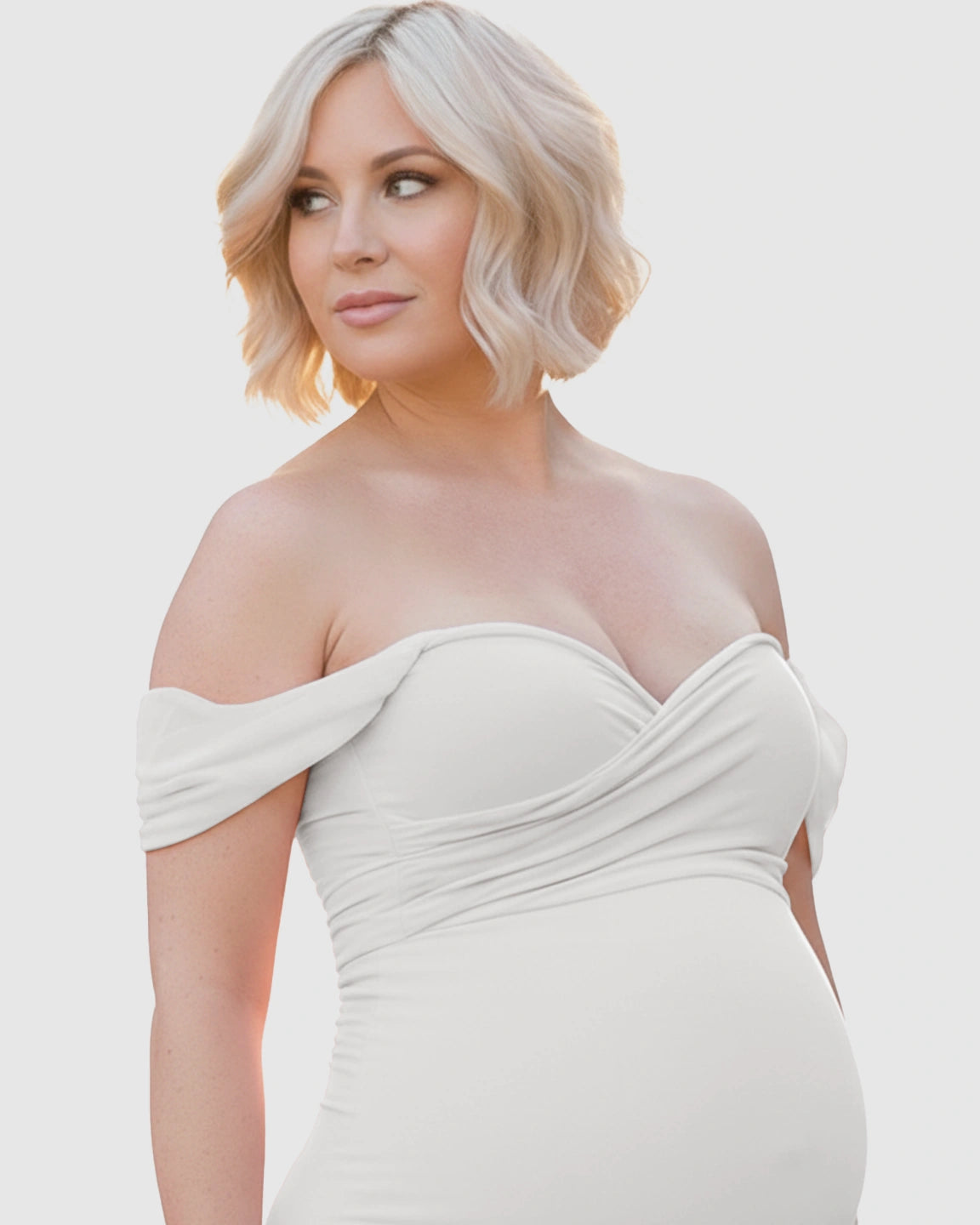 Off-Shoulder Mermaid Maternity Photoshoot Gown