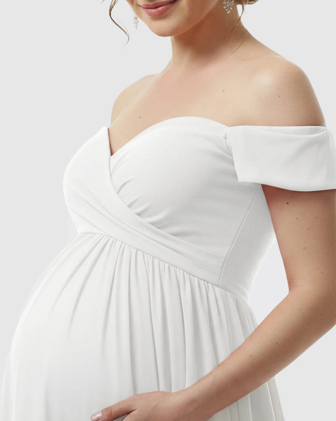 Off-Shoulder Dreamy Maternity Photography Gown