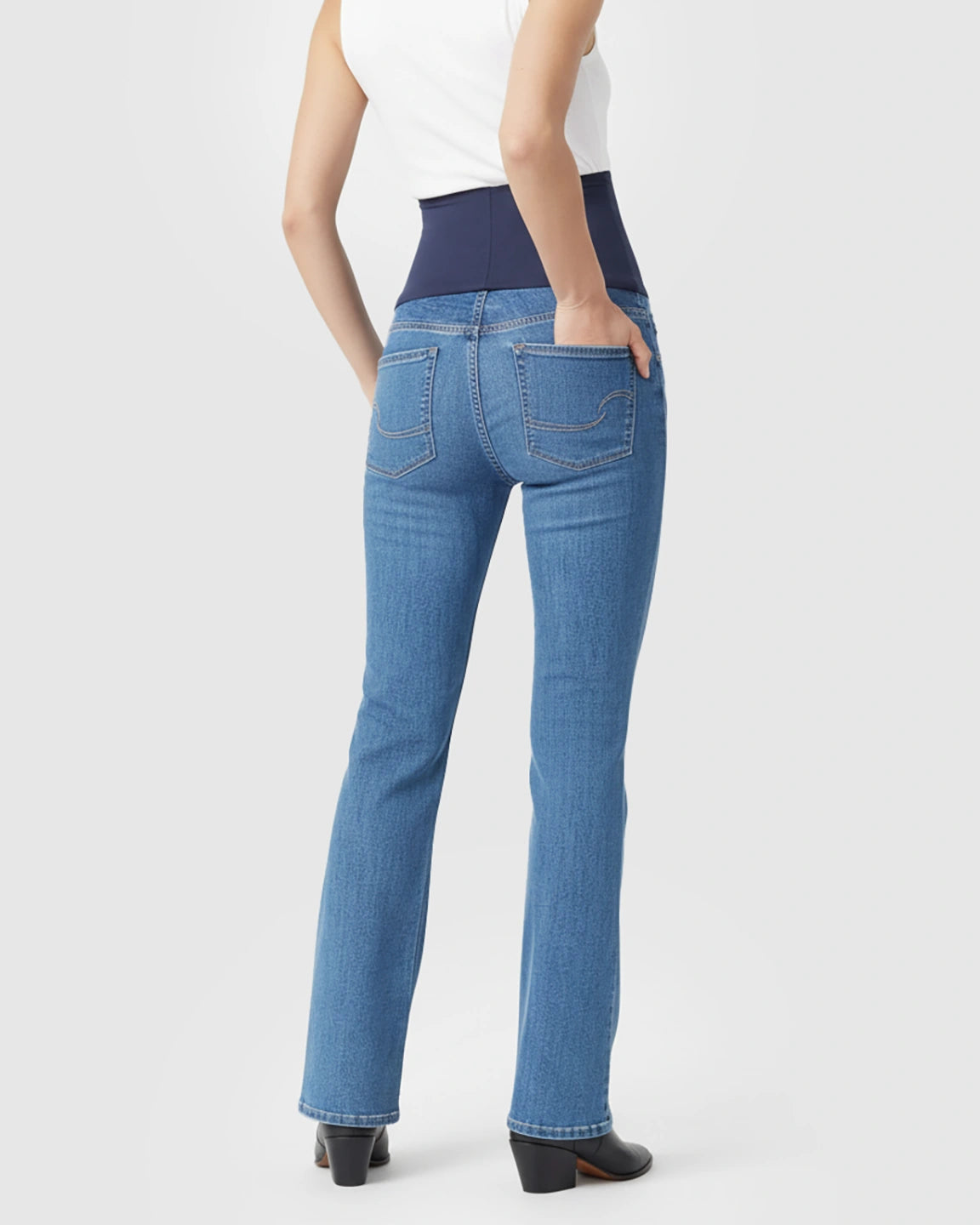 Classic High-Waist Flared-Leg Maternity Jeans
