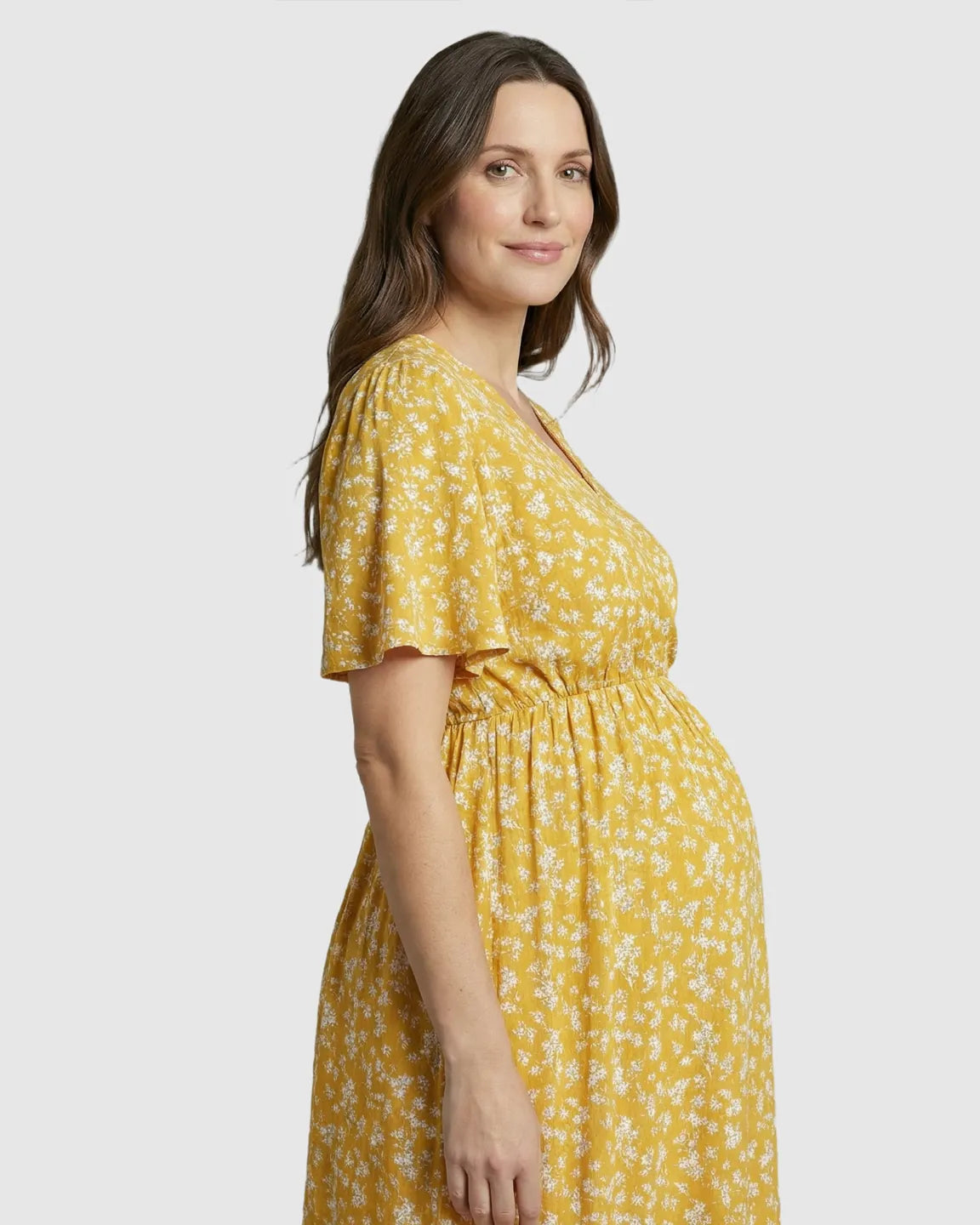 Tencel Fabric Bohemian Maternity Maxi Dress