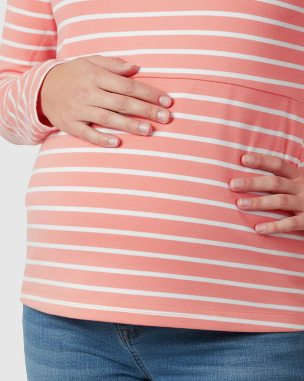 Round Neck Overlap Panel Maternity & Nursing Top