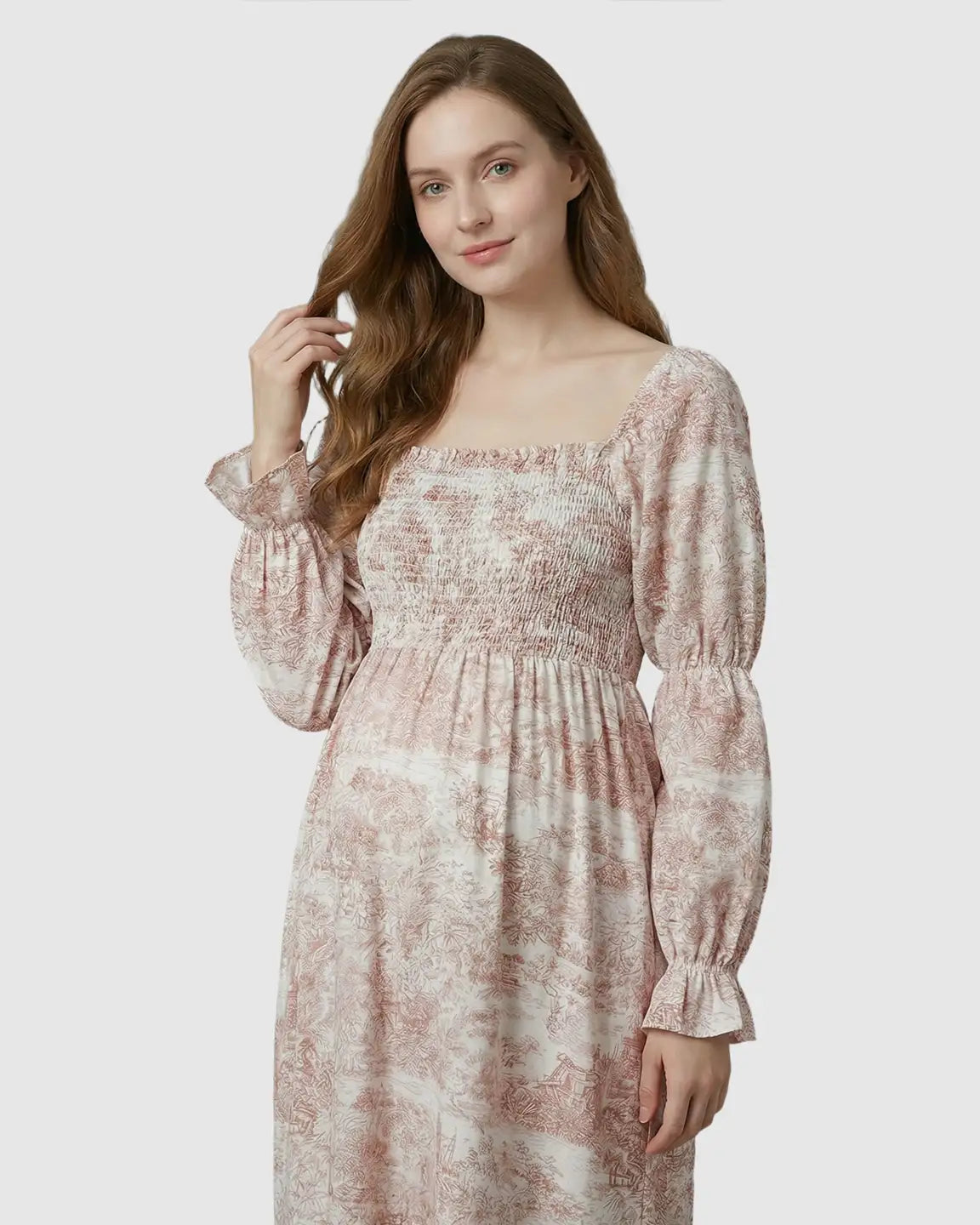 Floral Print Tiered Skirt Maternity Maxi Dress