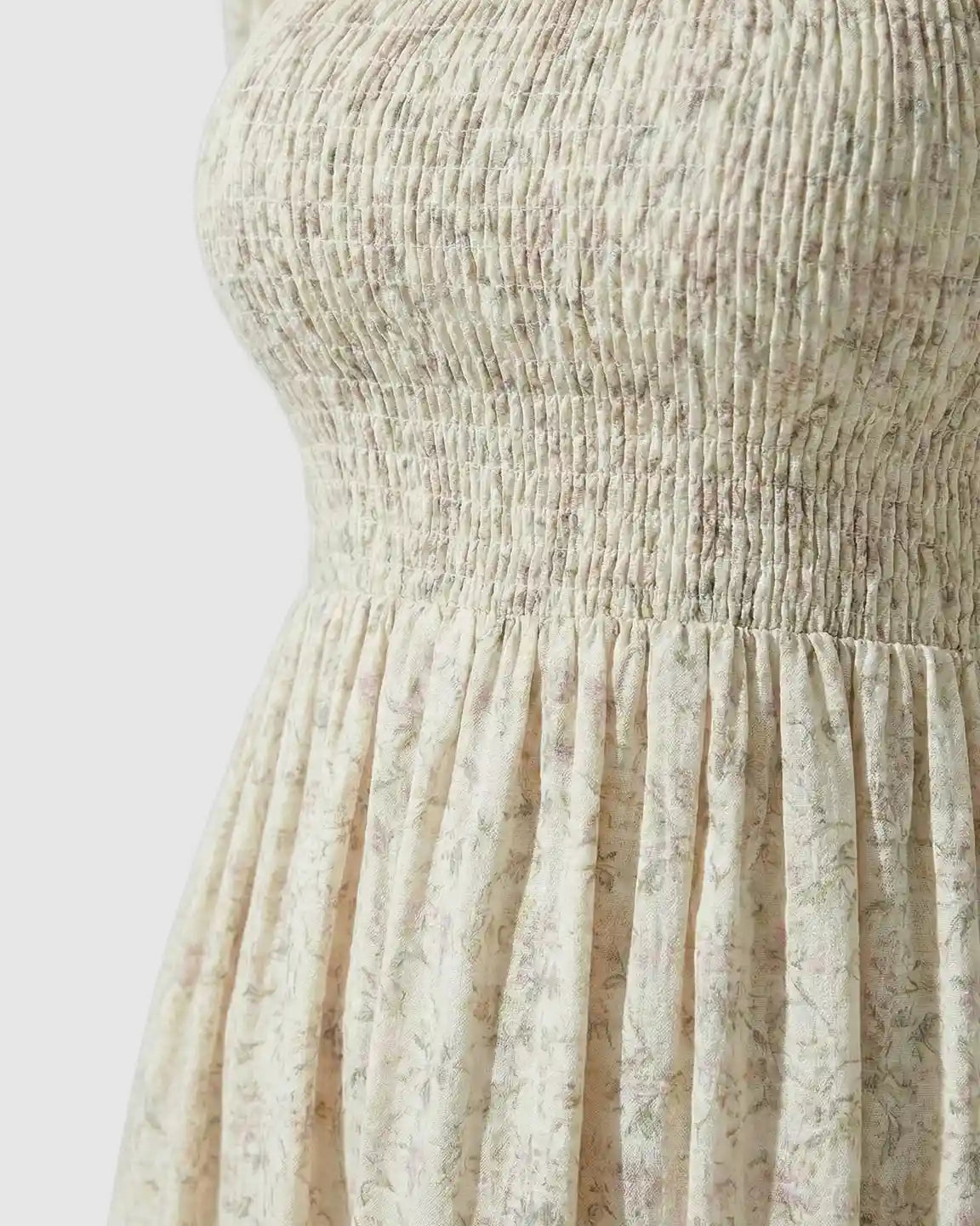 Puff Sleeves Floral Print Maternity Maxi Dress