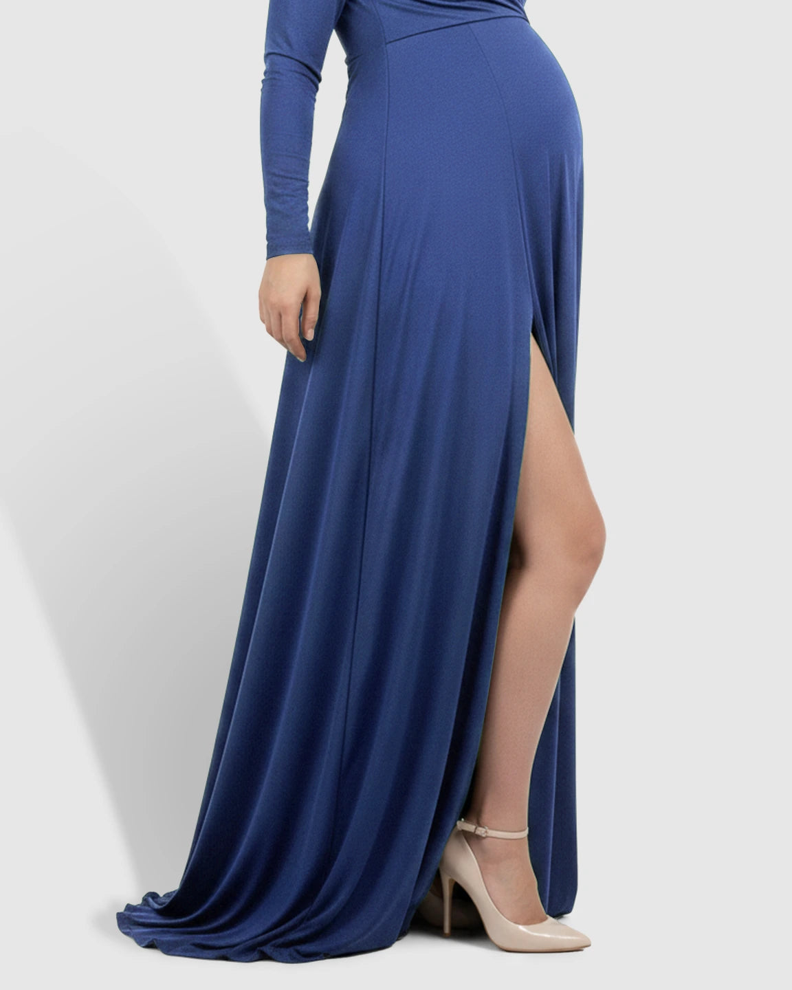 Off-Shoulder Fitted Silhouette Maternity Maxi Dress