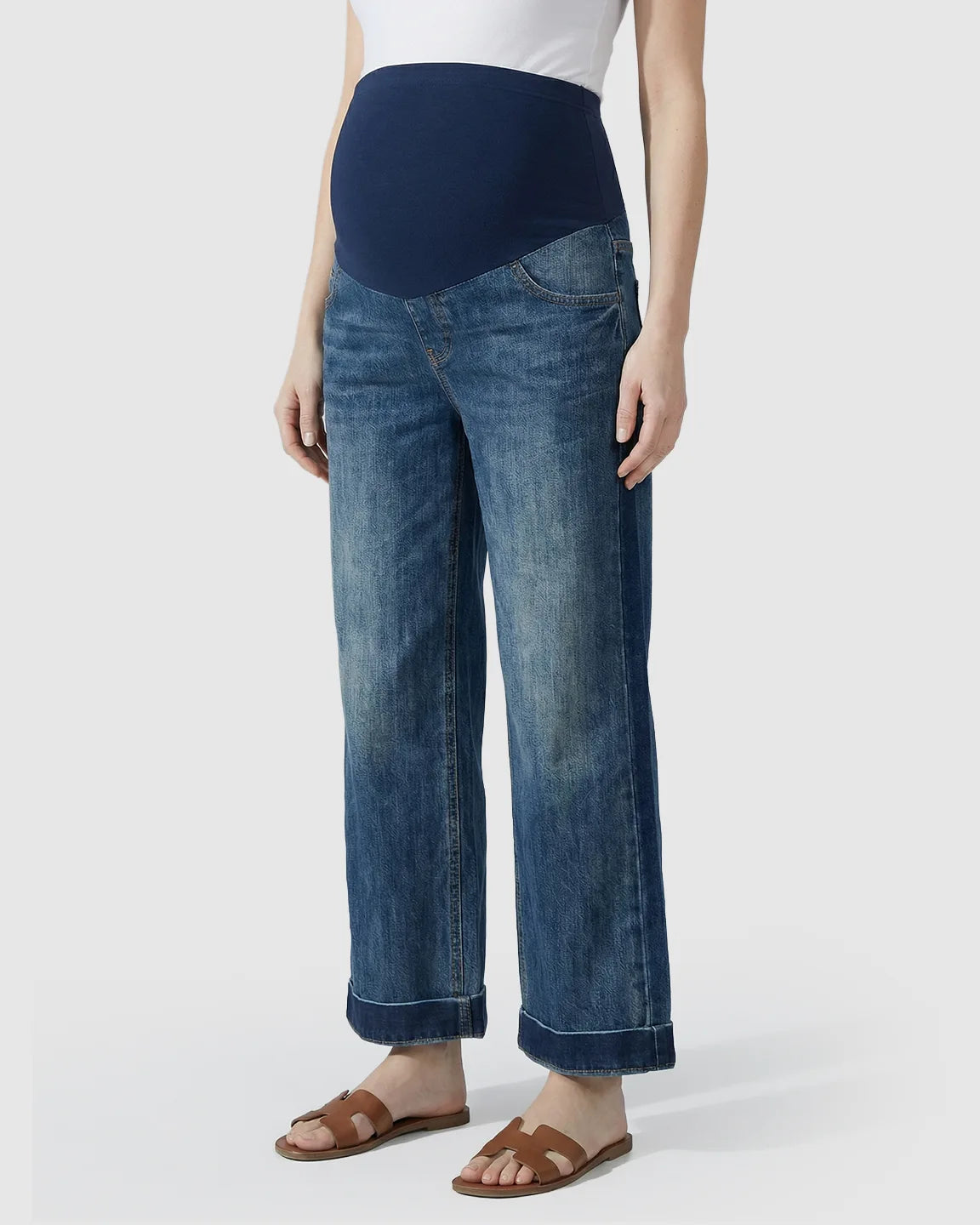 High-Waist Wide-Leg Maternity Jeans