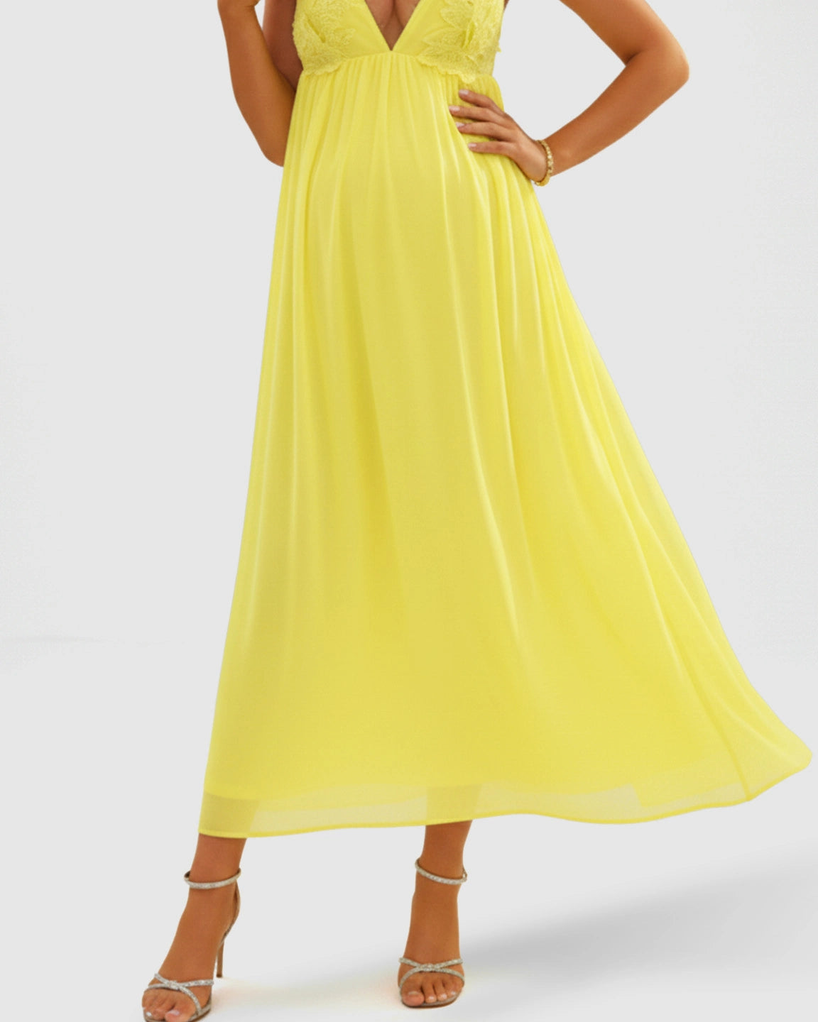 Low Open Back Flowy Maternity Dress