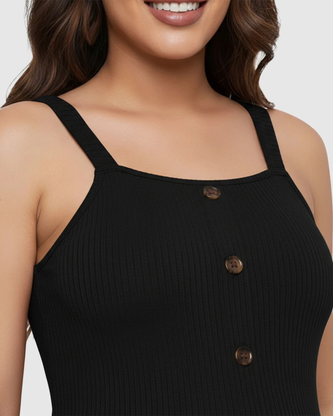 Ribbed Button-Front Bodycon Maternity Short Dress