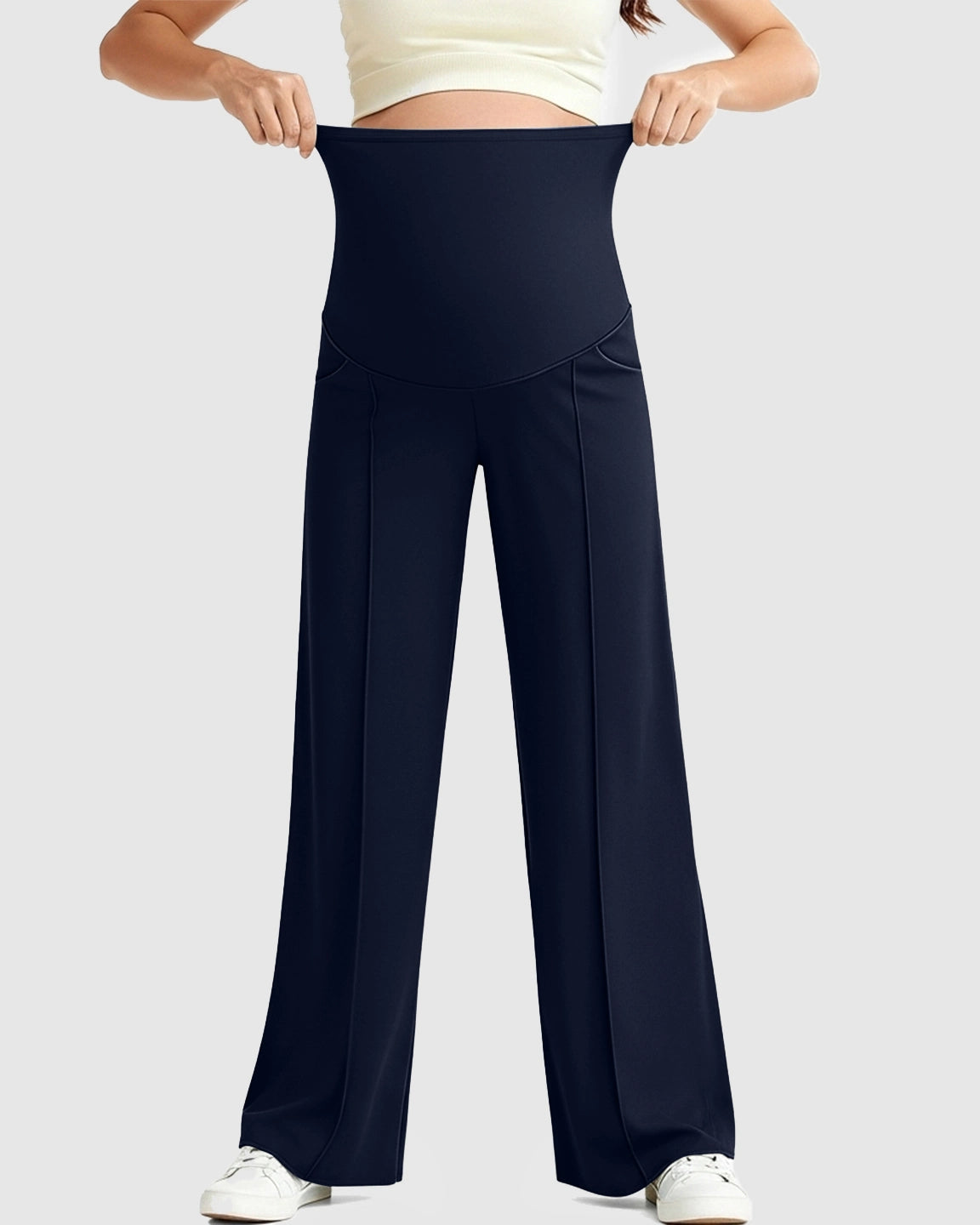High Waist Maternity Pants With Relaxed Fit