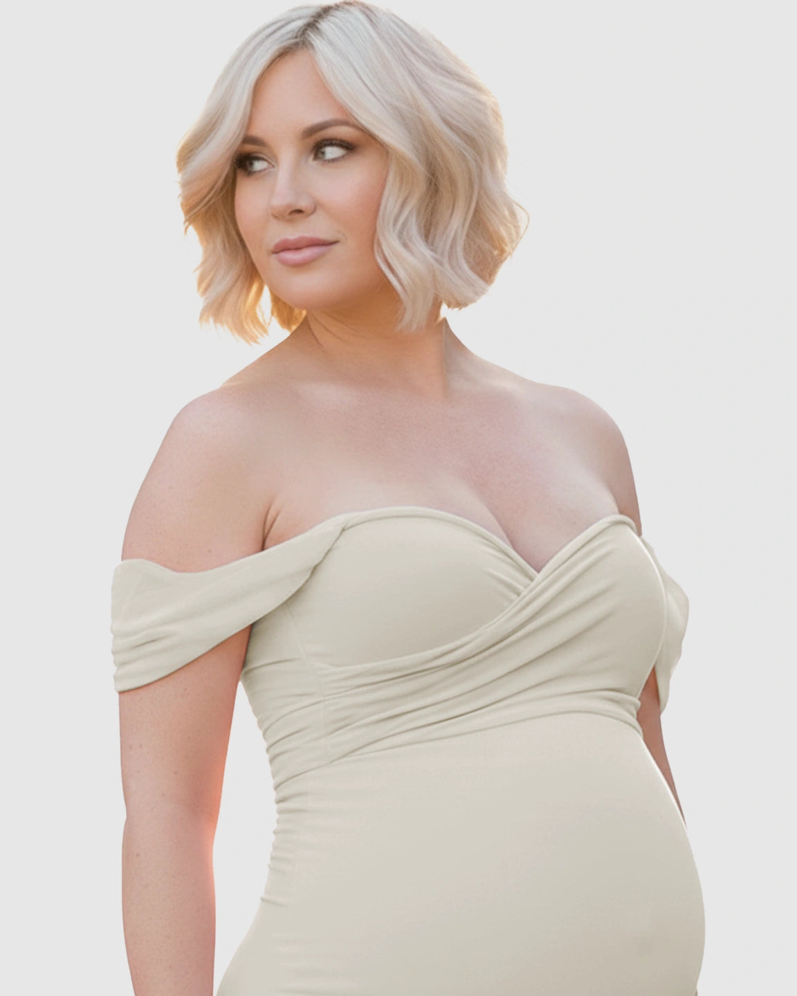 Off-Shoulder Mermaid Maternity Photoshoot Gown