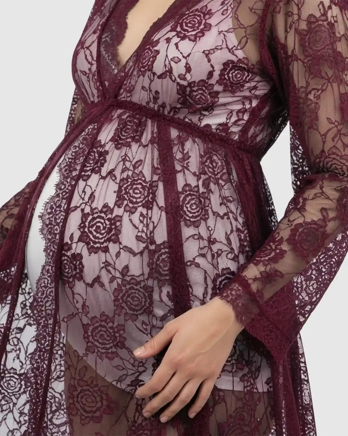 Floral Lace Romantic Maternity Photoshoot Maxi Dress