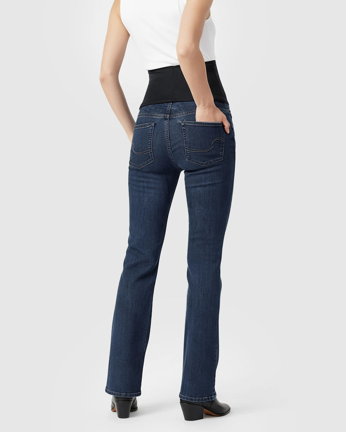 Classic High-Waist Flared-Leg Maternity Jeans