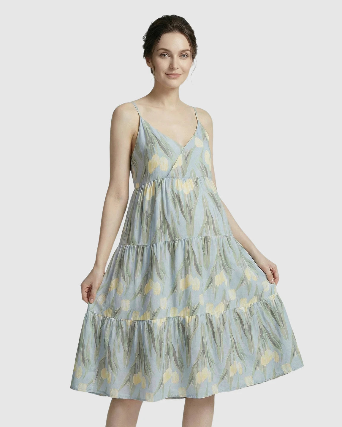 Green Floral Print Maternity Nightdress