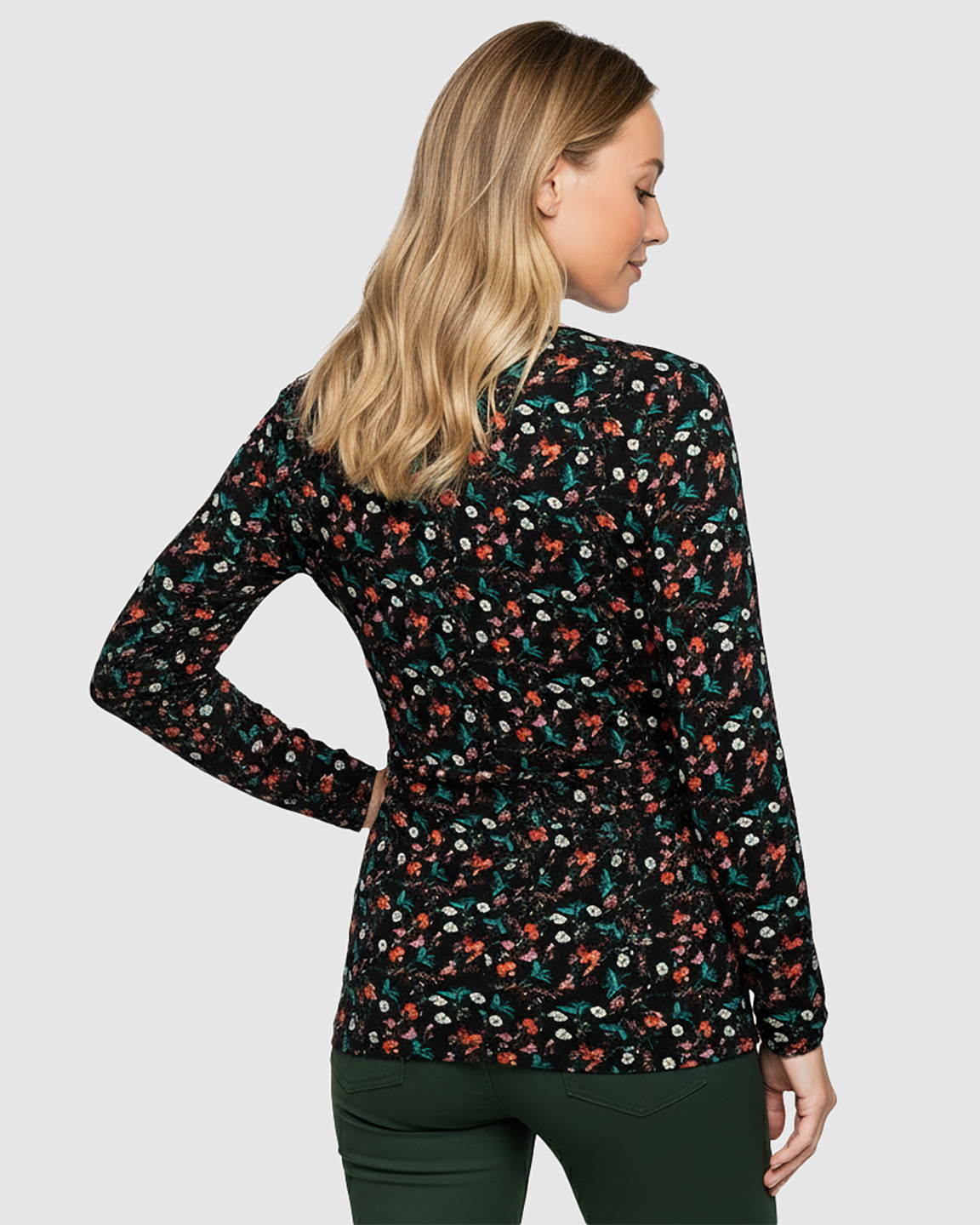 Floral V-Neck Stretch Maternity Top