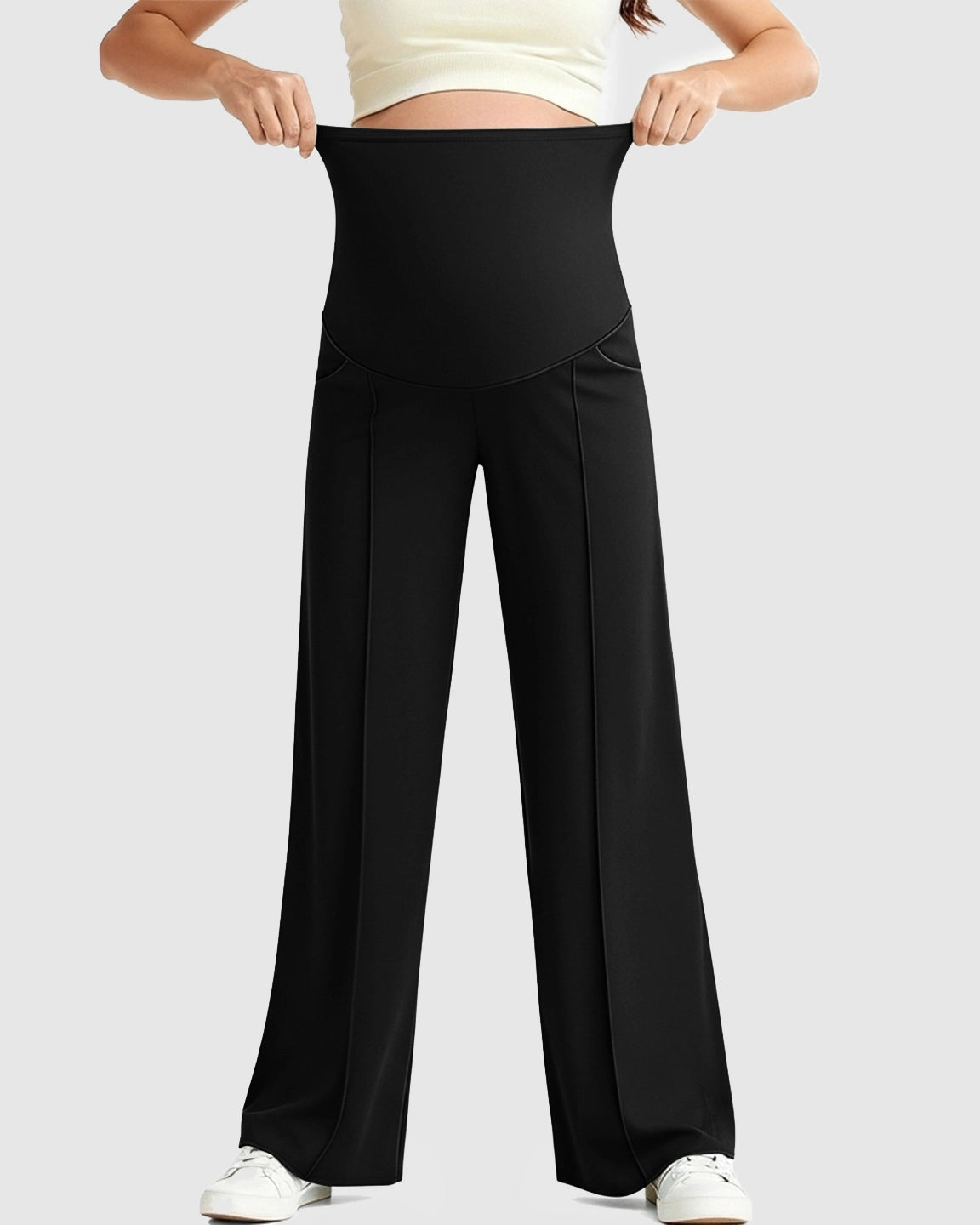 High Waist Maternity Pants With Relaxed Fit