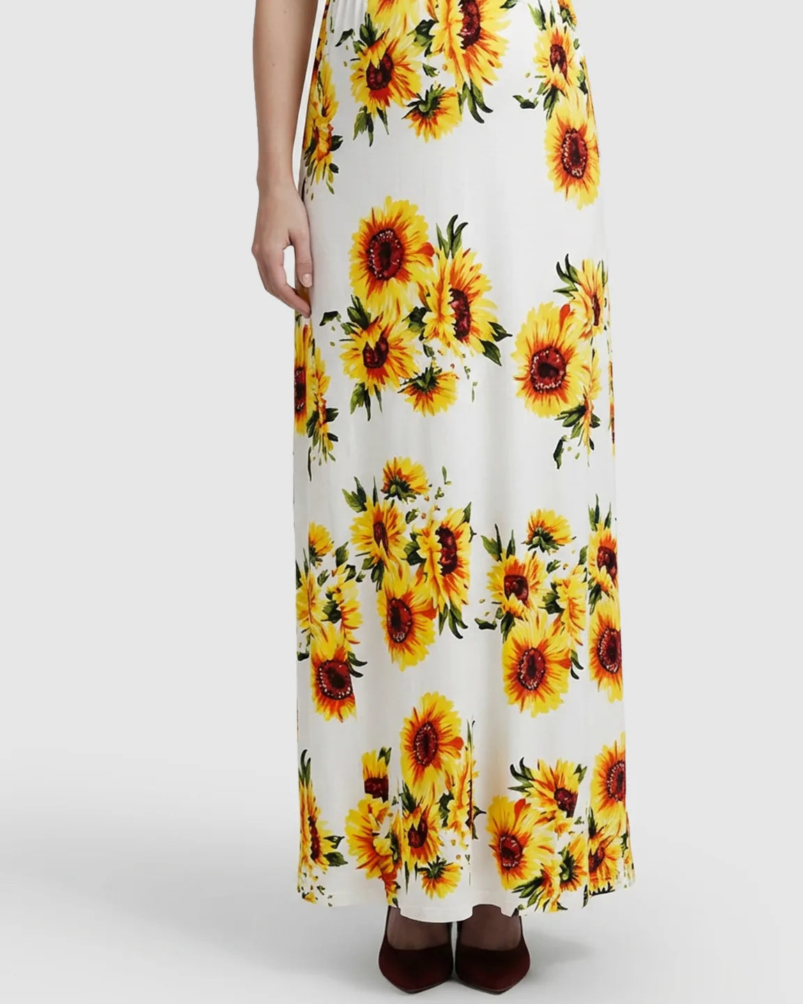 Crossover V-Neck Flowy Silhouette Maternity Maxi Dress