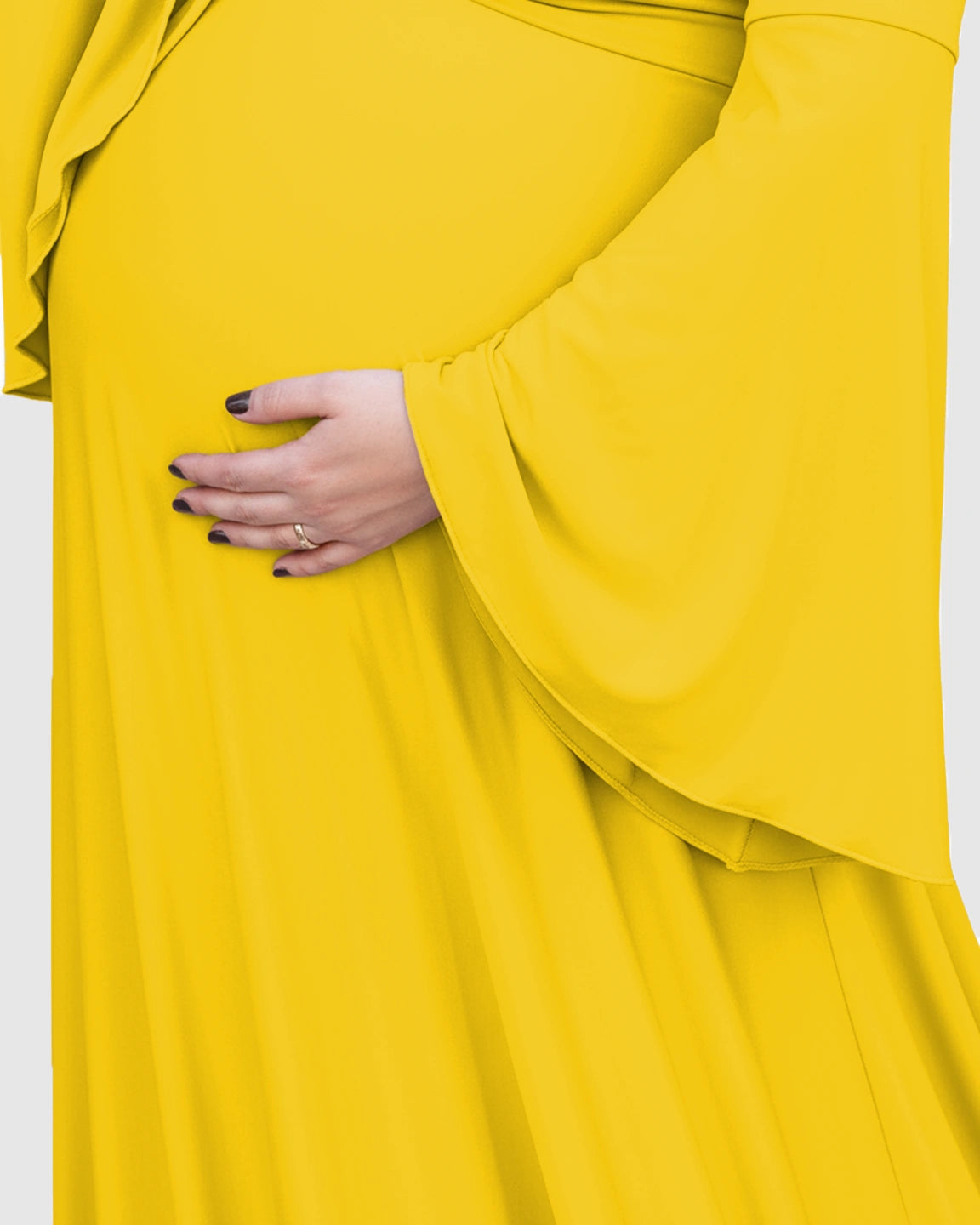 Off-Shoulder Bell Sleeve Boho Maternity Photoshoot Maxi Dress
