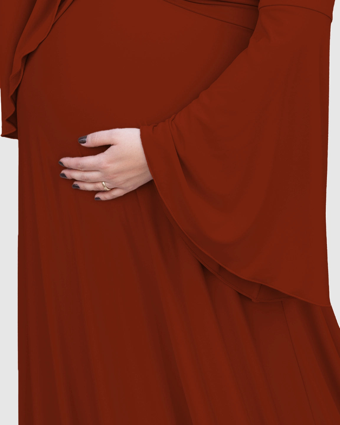 Off-Shoulder Bell Sleeve Boho Maternity Photoshoot Maxi Dress