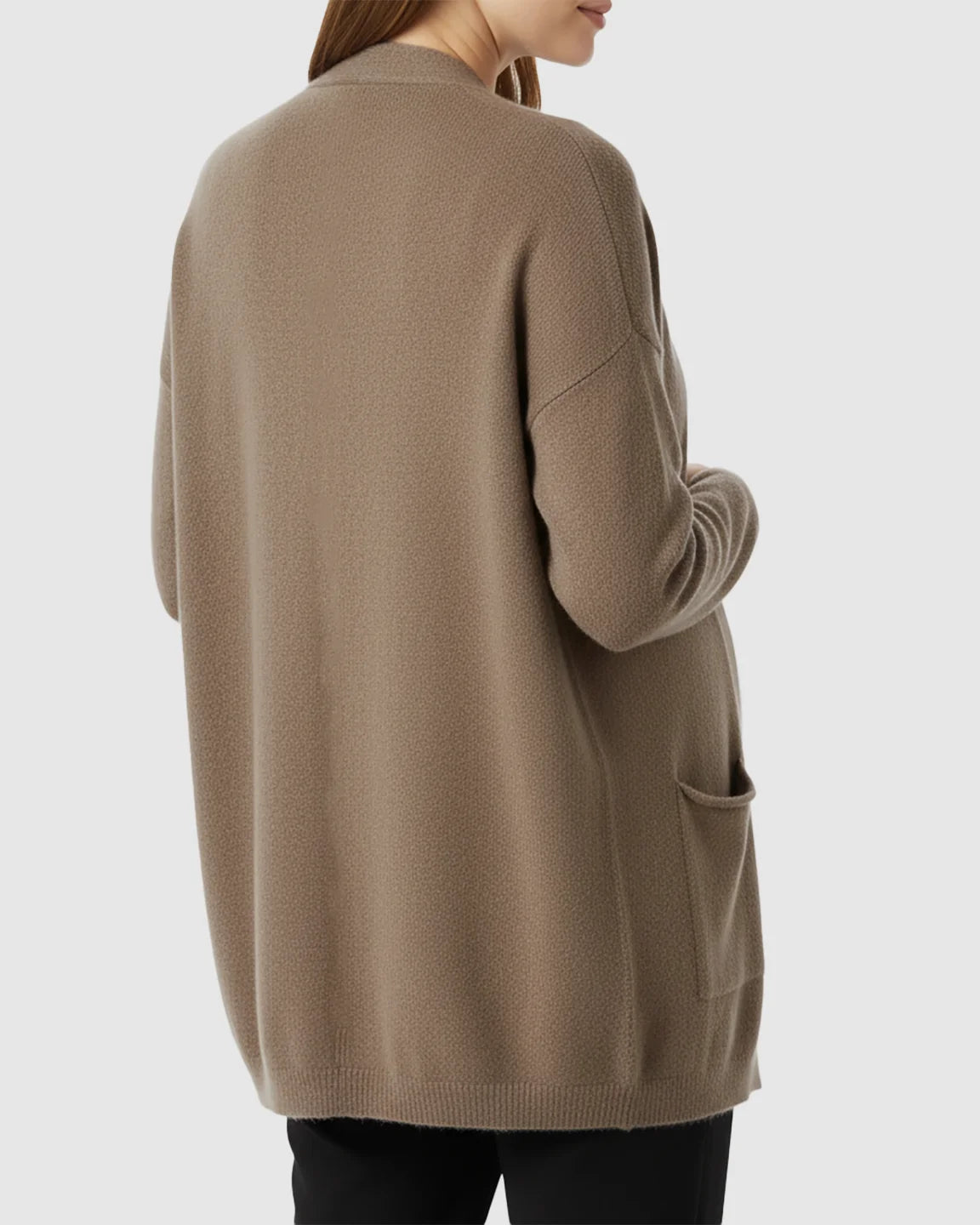 Cozy Wool Blend Long Knit Maternity Cardigan