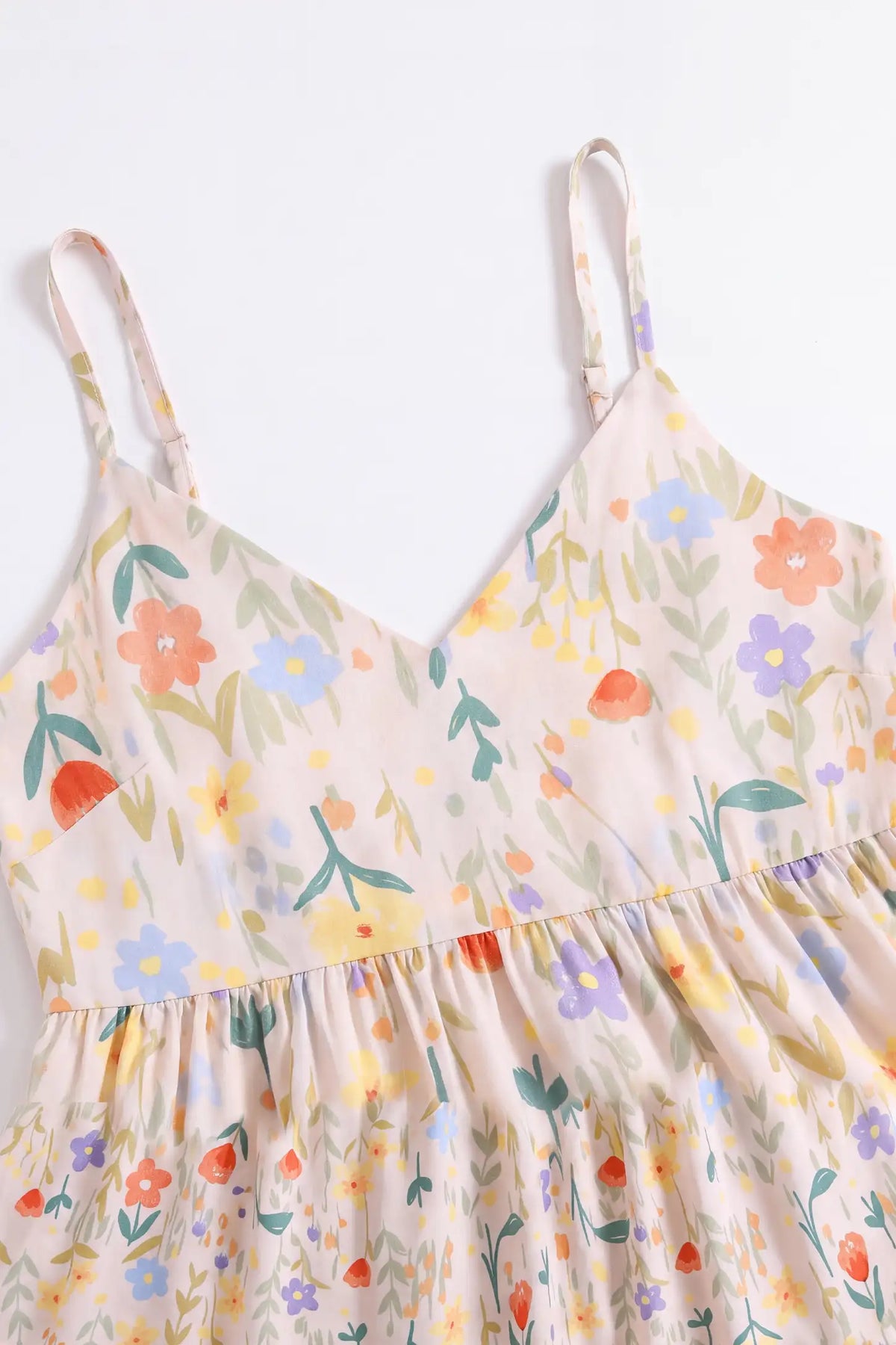 Adjustable Strap Lace-Trim Floral Maternity Sleep Dress