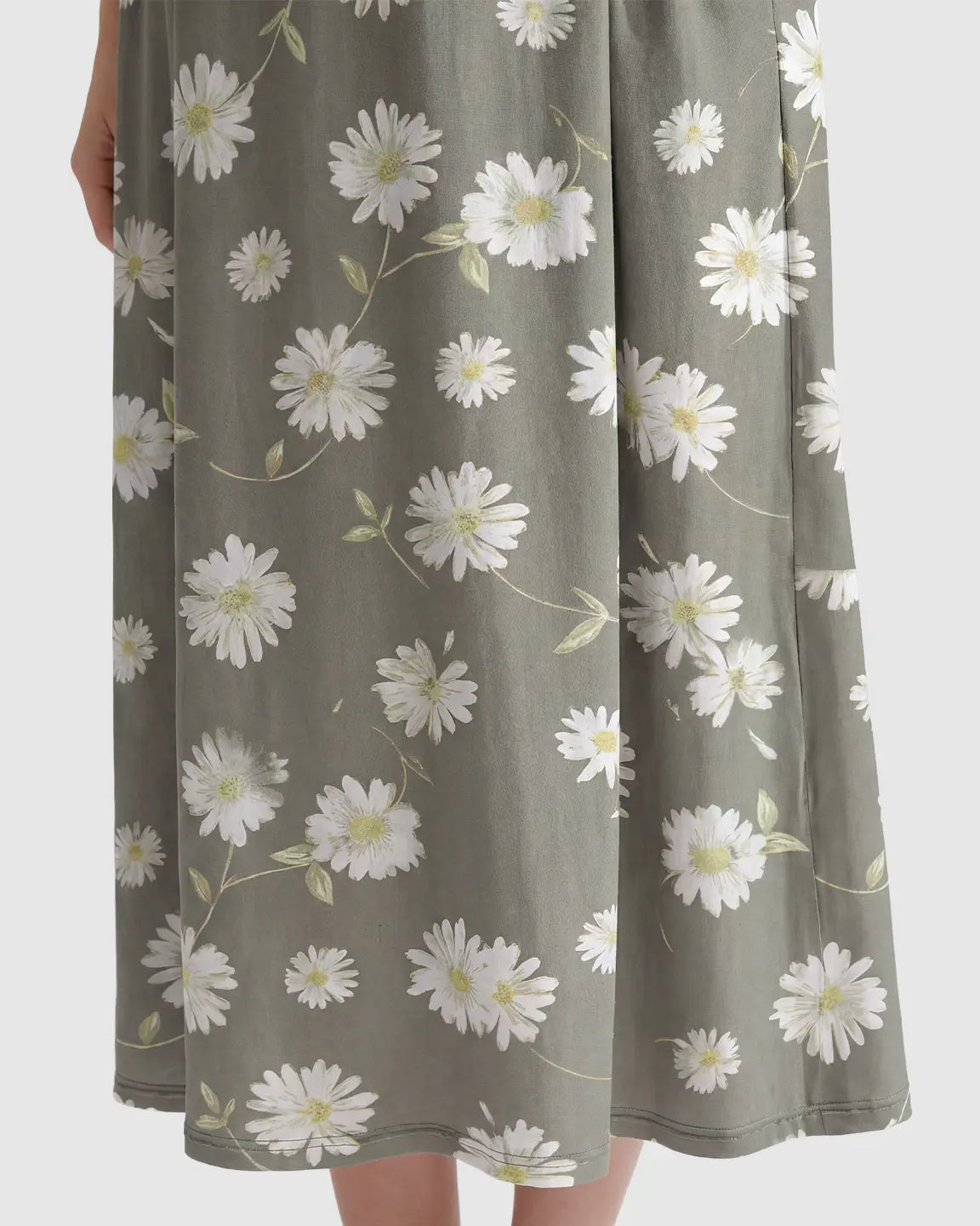 Floral Print A-line Maternity Midi Dress