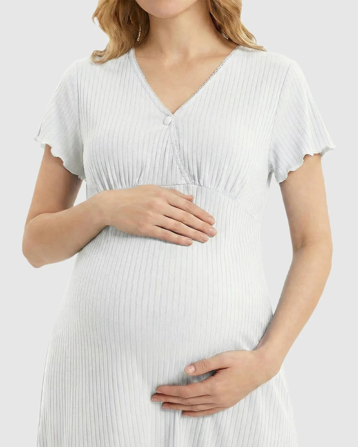 Hidden Nursing Access K-Fashion Maternity Lounge Dress