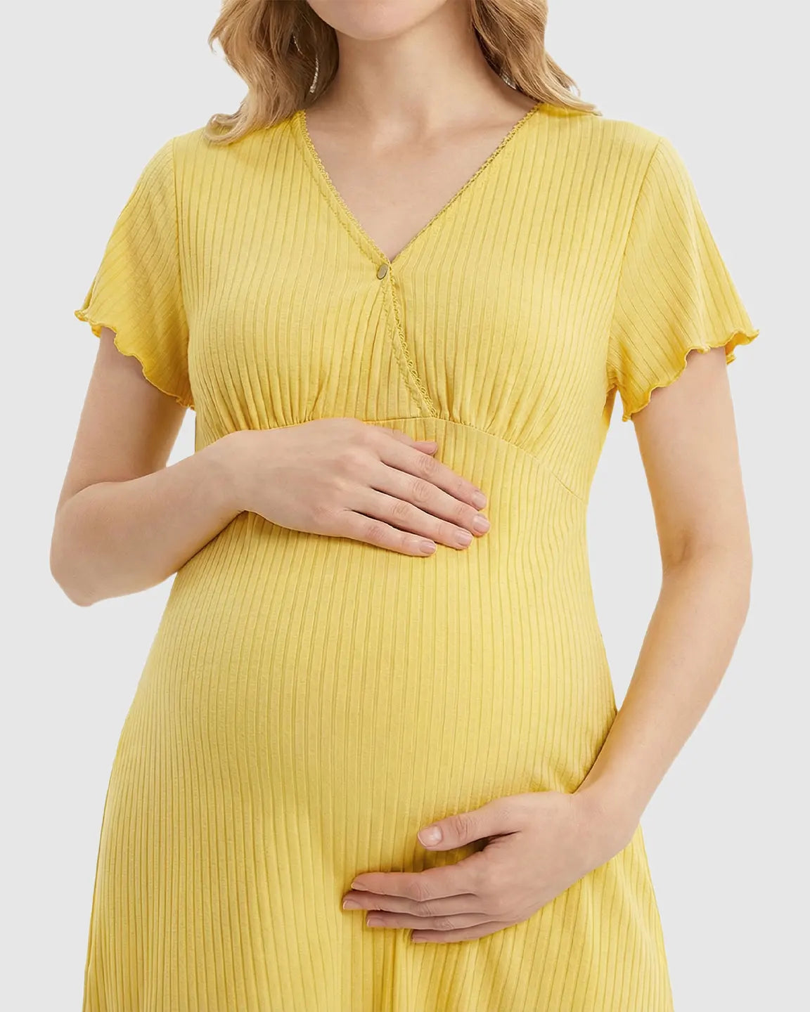 Hidden Nursing Access K-Fashion Maternity Lounge Dress
