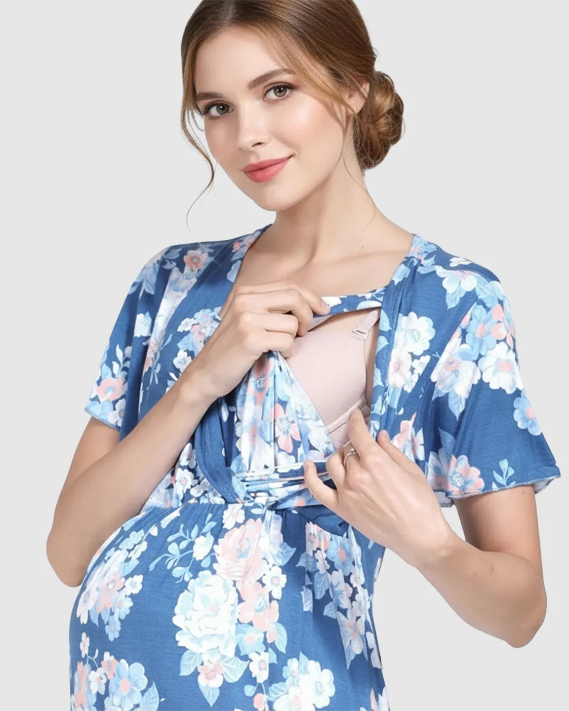 Floral Modal Stretch Nursing & Maternity T-Shirt