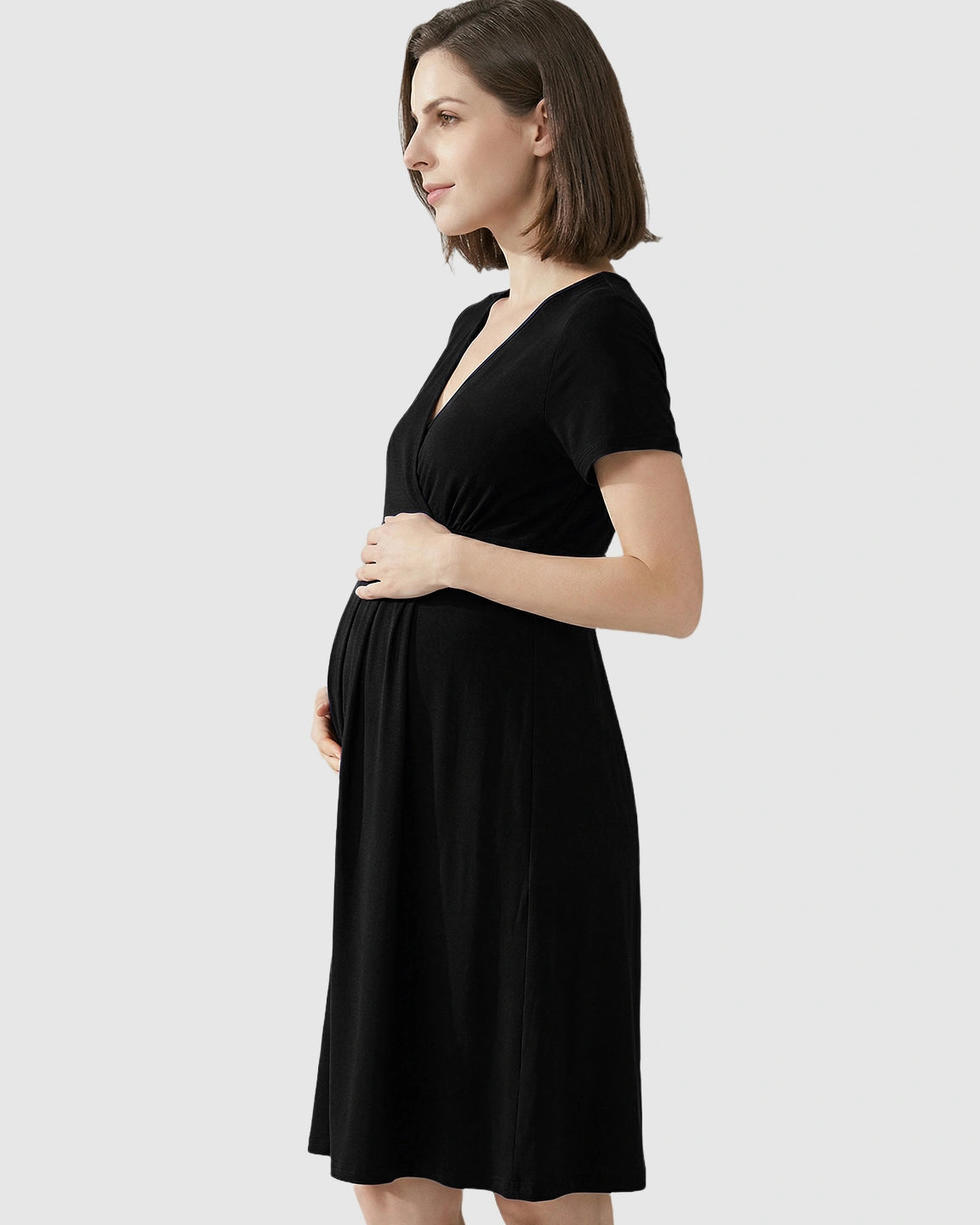 V-Neck A-Line Maternity & Nursing Dress