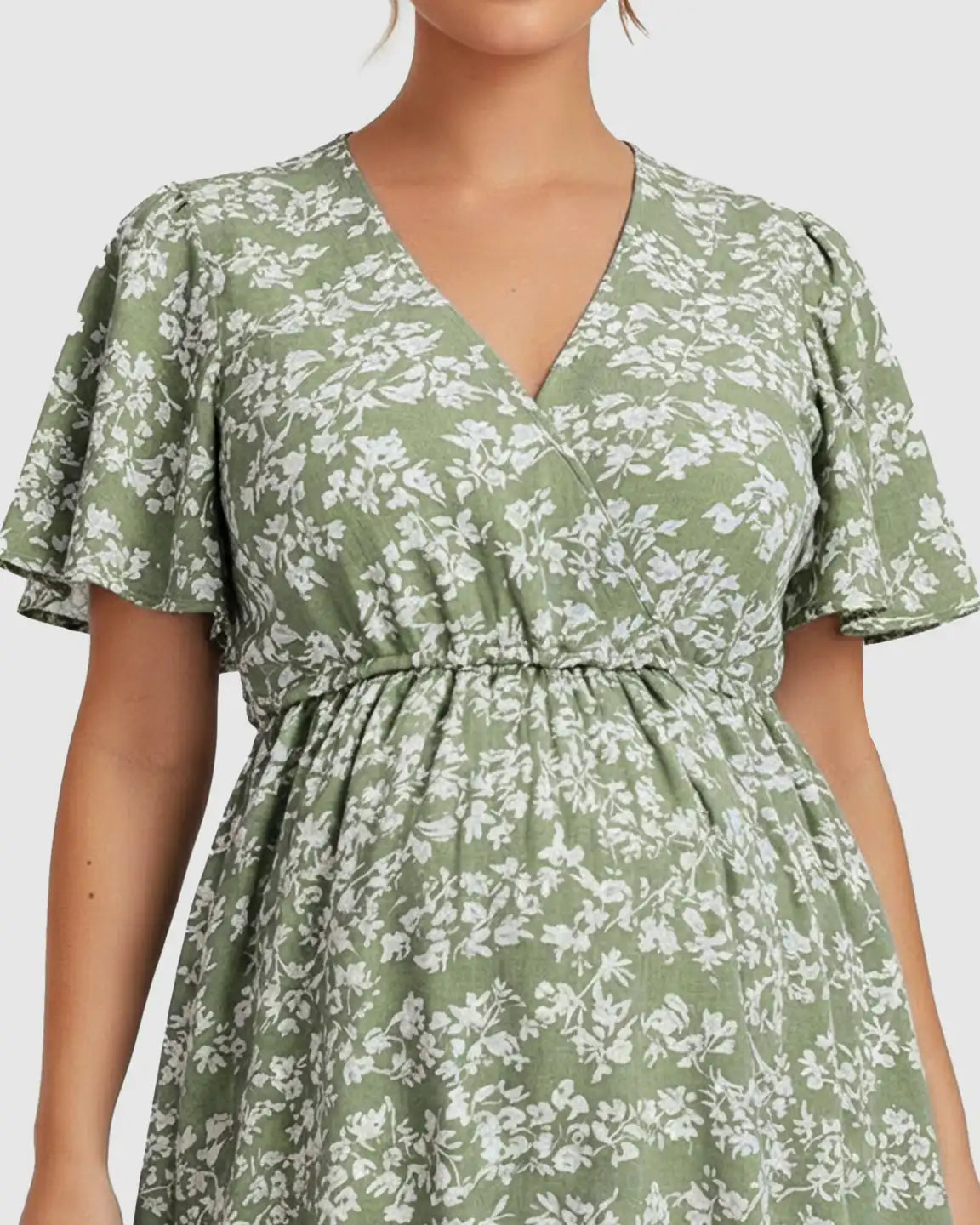 V-neck Bohemian Style Maternity Maxi Dress