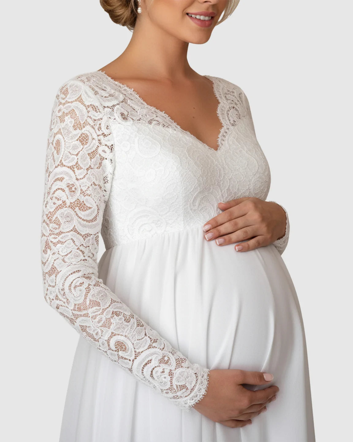 Open-Back Flowing Maternity Bridal Gown