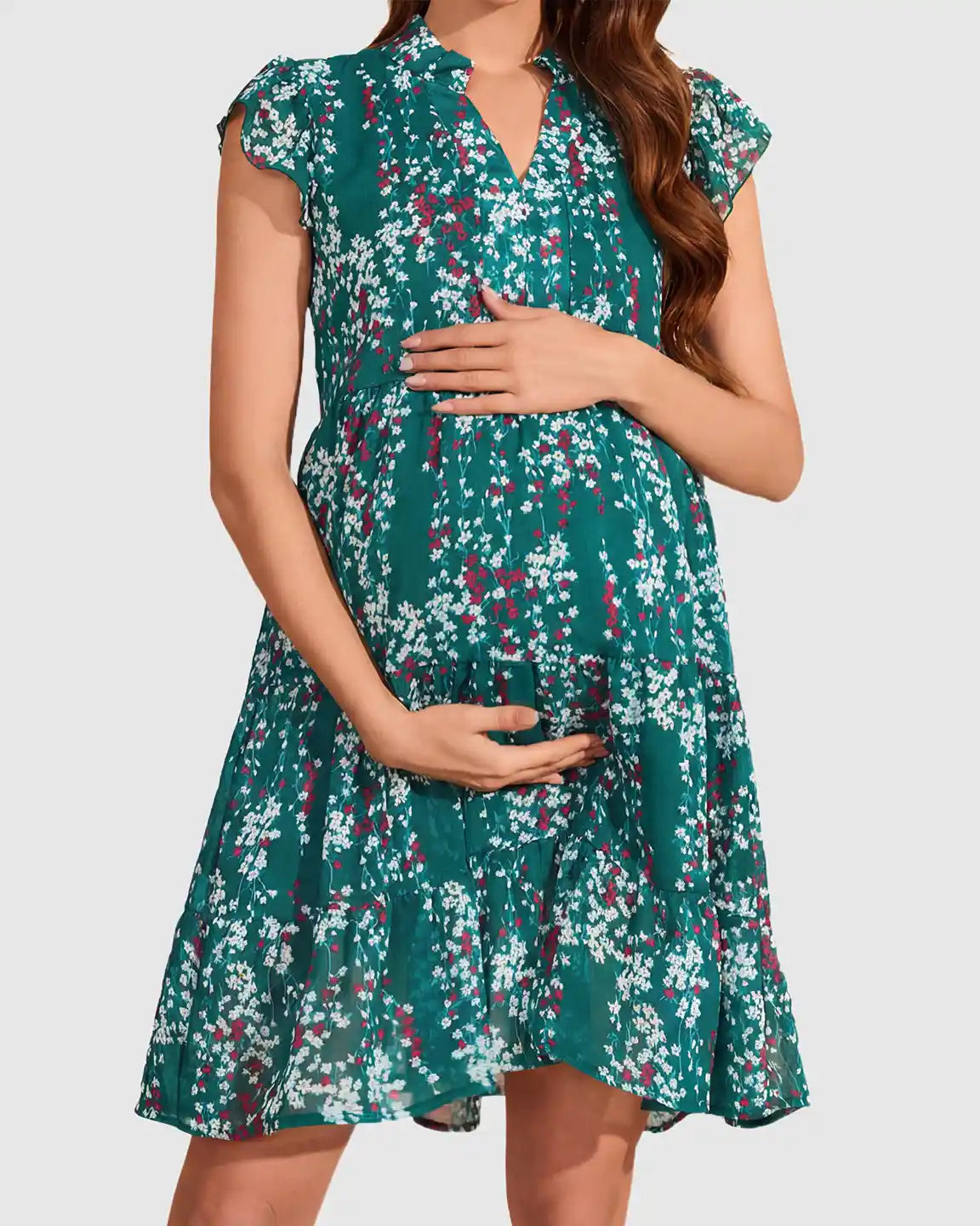 Floral Print A-line Maternity Dress