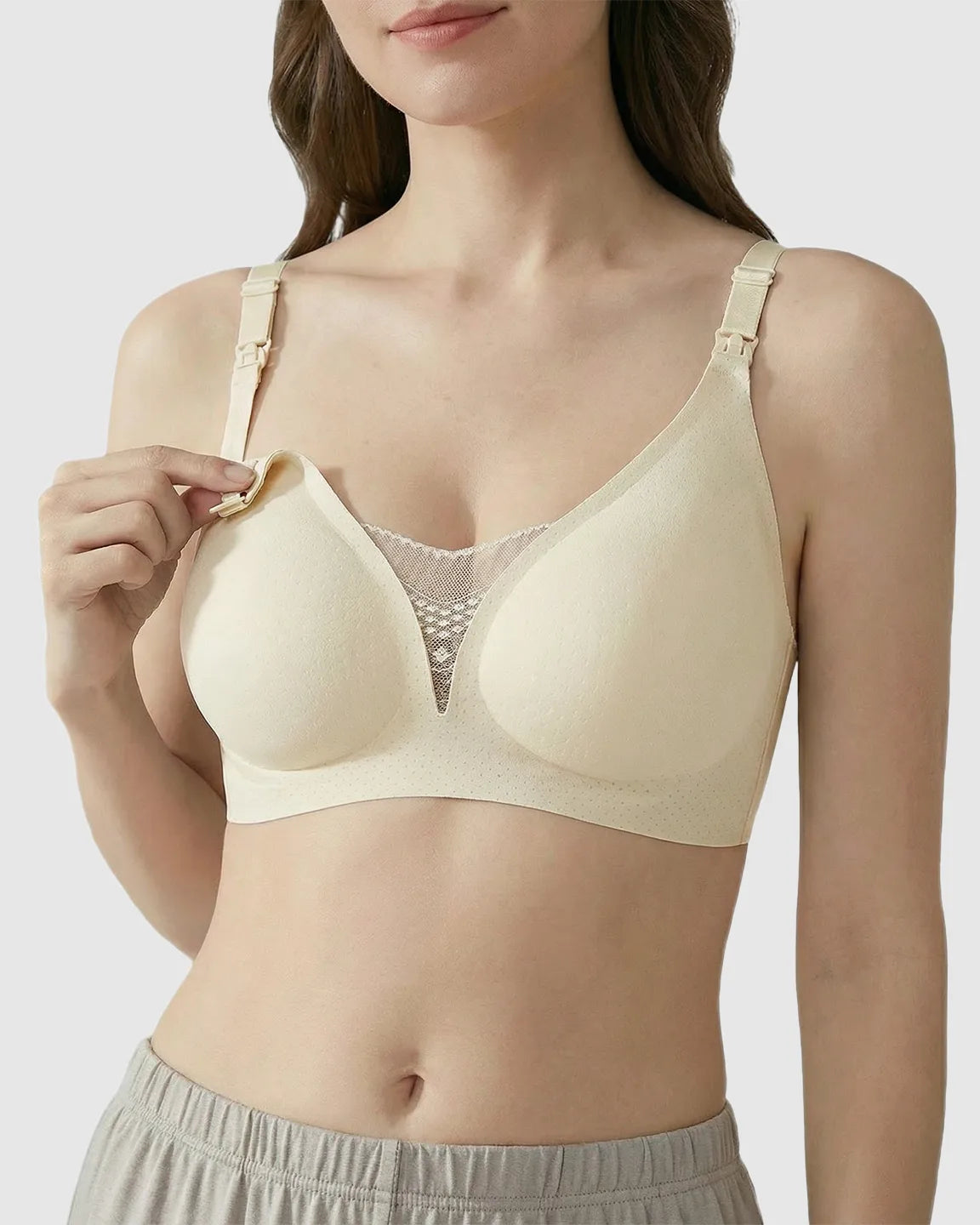 Thin Mesh Jelly Strip Design Nursing Bra